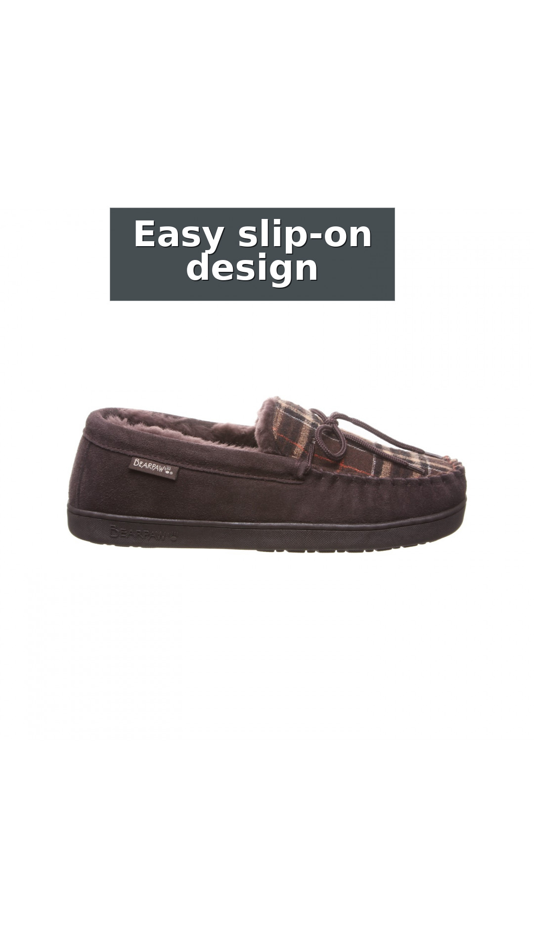 Bearpaw Moc Ii Men's Moccasin Slippers style detail 11: Easy slip-on design