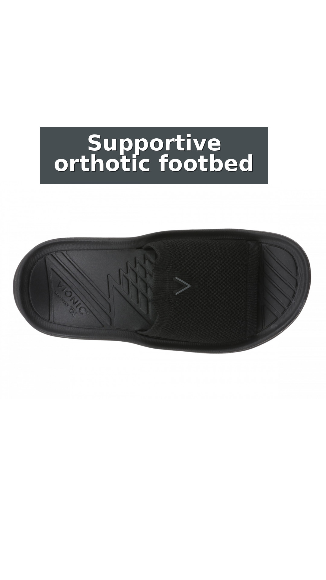 Vionic Haven RX Women's Recovery Slide Sandal - Orthotic Comfort & Arch Support Sandal style detail 7: Supportive orthotic footbed