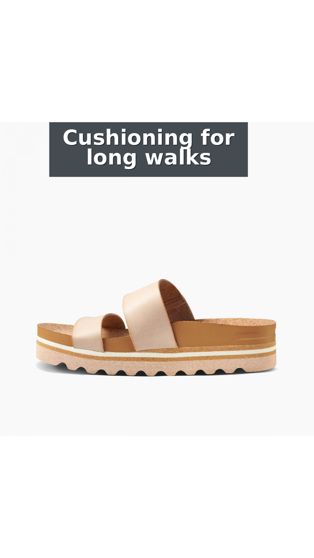Reef Cushion Vista Hi Women's Comfort Platform Sandals style detail 9: Cushioning for long walks