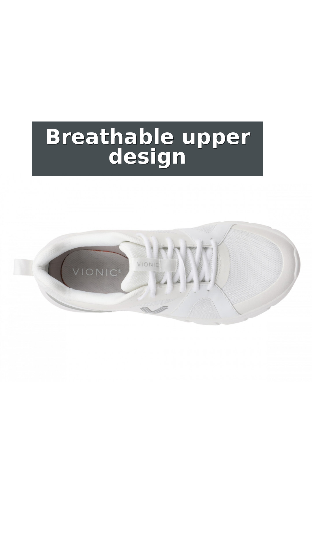 Vionic Walk Paloma Women's Athletic Walking Shoe - Ultimate Comfort & Orthotic Arch Support style detail 6: Breathable upper design