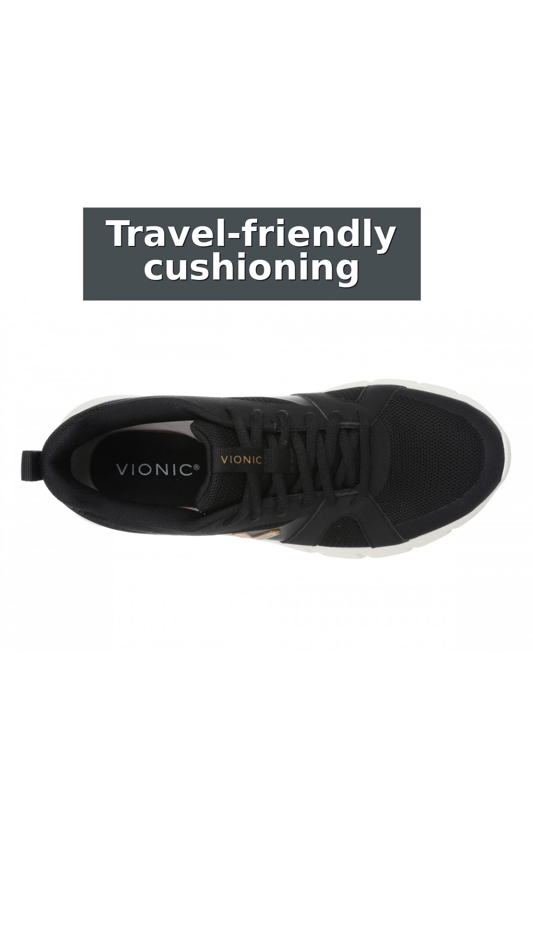 Vionic Walk Paloma Women's Athletic Walking Shoe - Ultimate Comfort & Orthotic Arch Support style detail 9: Travel-friendly cushioning