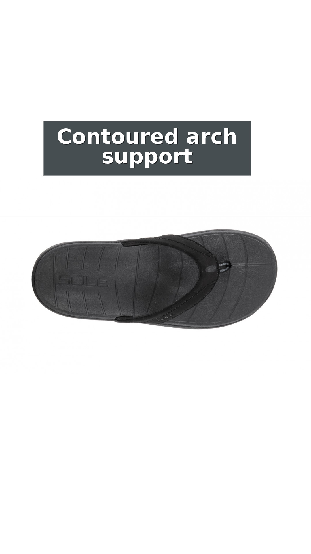 SOLE Women's Sport Flip Flops - Orthotic Sandals style detail 3: Contoured arch support