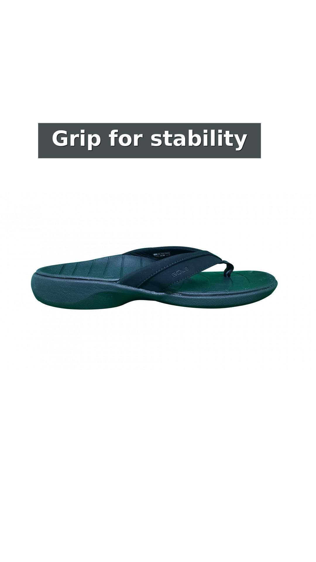 SOLE Women's Sport Flip Flops - Orthotic Sandals style detail 8: Grip for stability