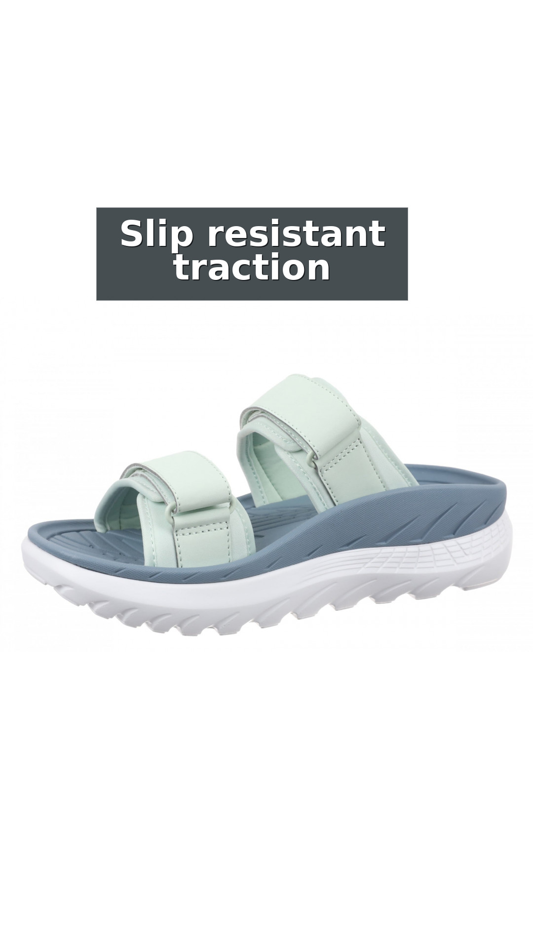 Vionic Renewal - Adjustable Recovery Slide - Women's and Men's Unisex Orthotic Arch Support Comfort Recovery Sandals style detail 11: Slip resistant traction