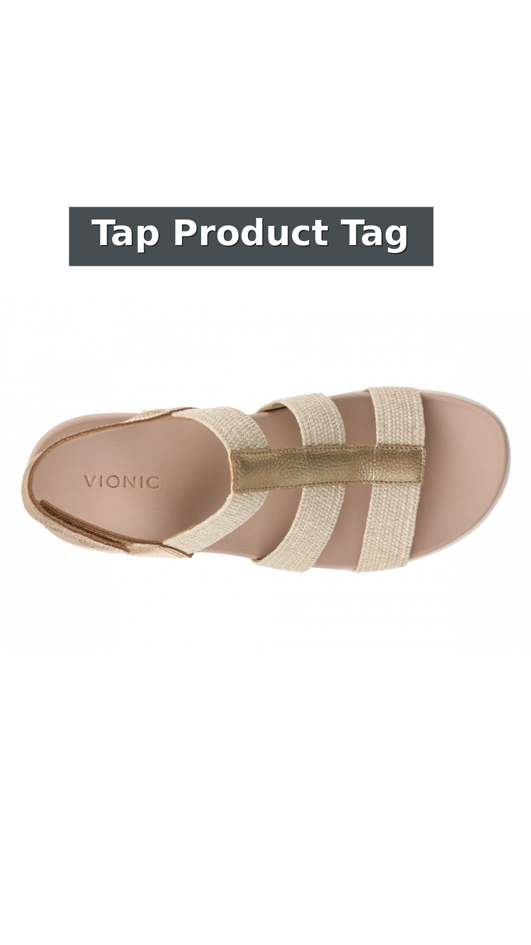 Vionic Sabrina Orthotic Comfort Women's Wedge Sandals style detail 12: Tap Product Tag