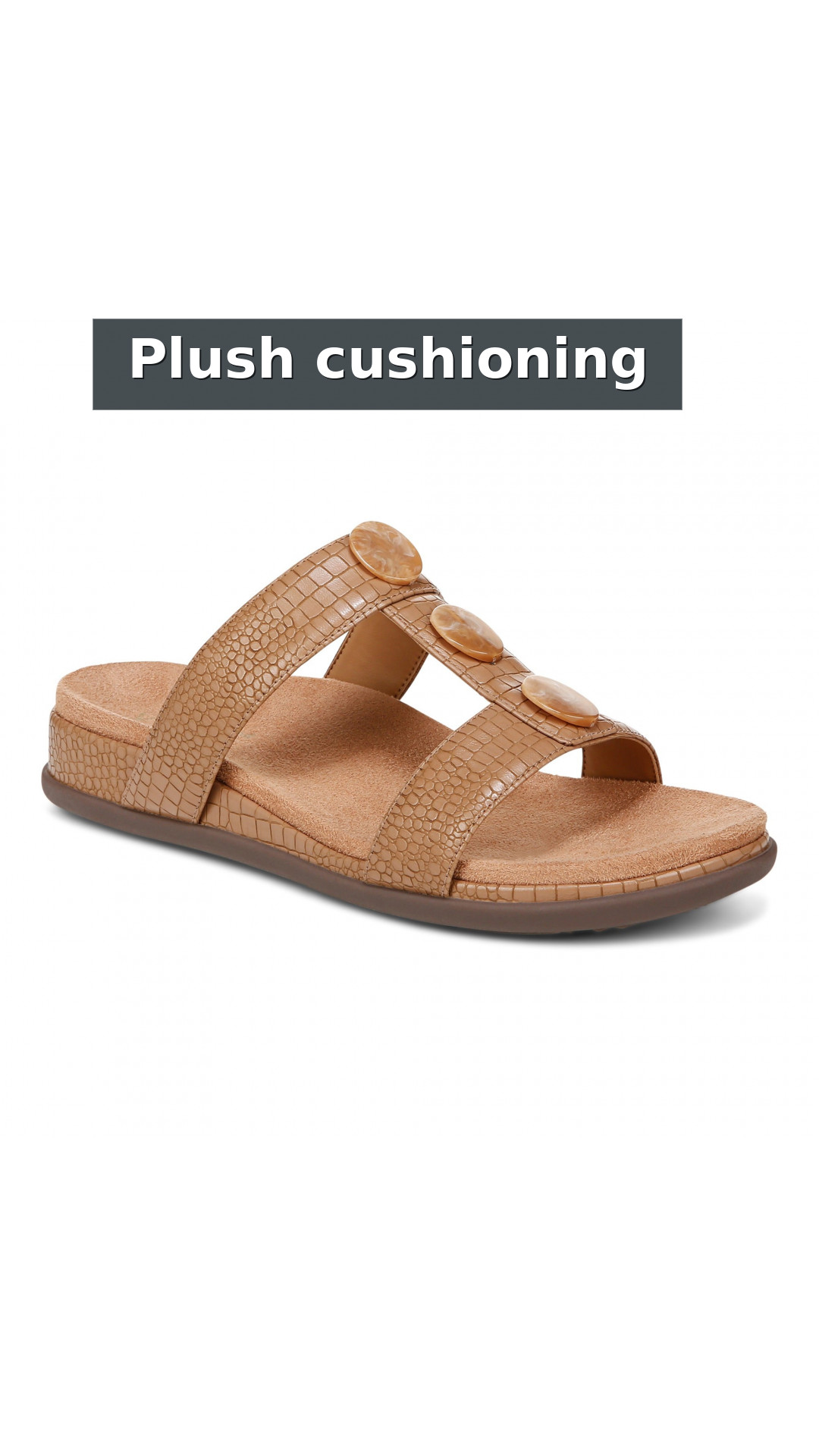 Vionic Serra Women's T-Strap Slip-on Supportive Sandal style detail 2: Plush cushioning