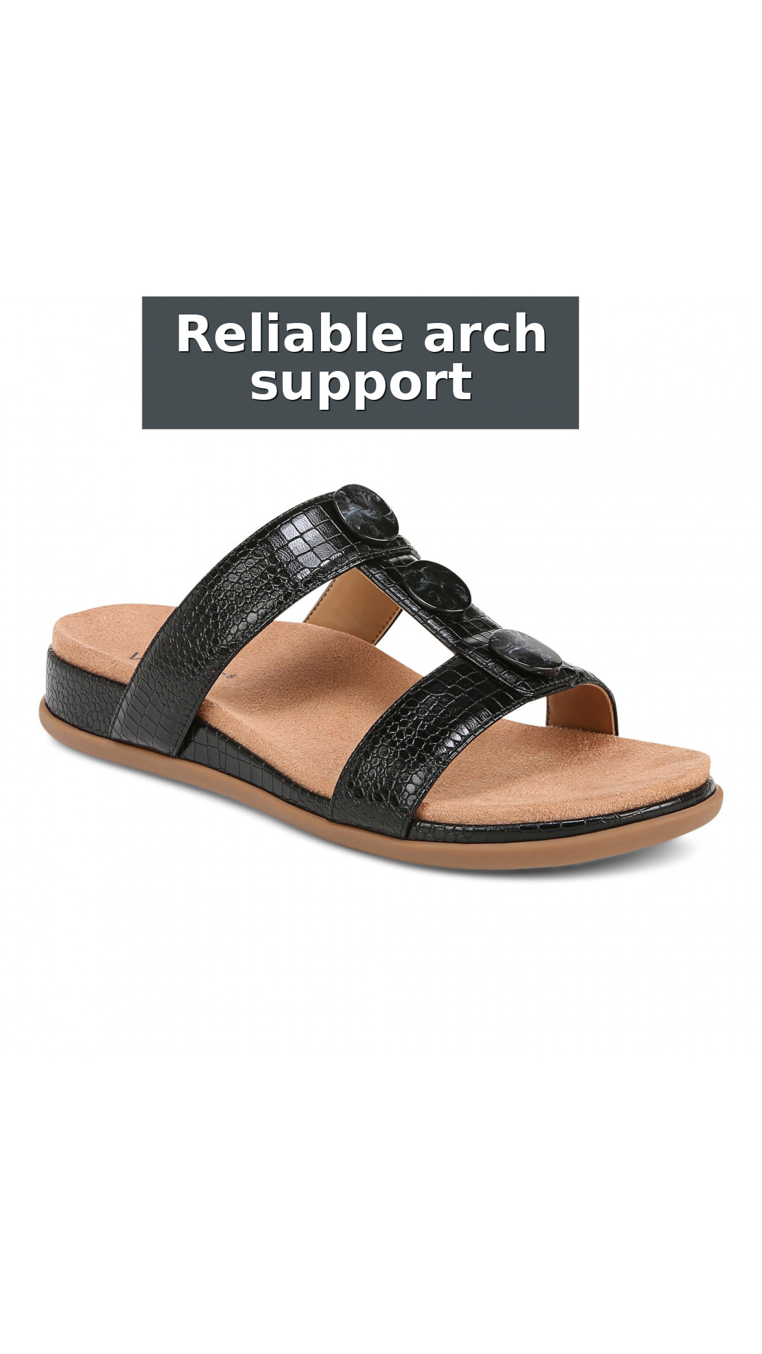 Vionic Serra Women's T-Strap Slip-on Supportive Sandal style detail 3: Reliable arch support