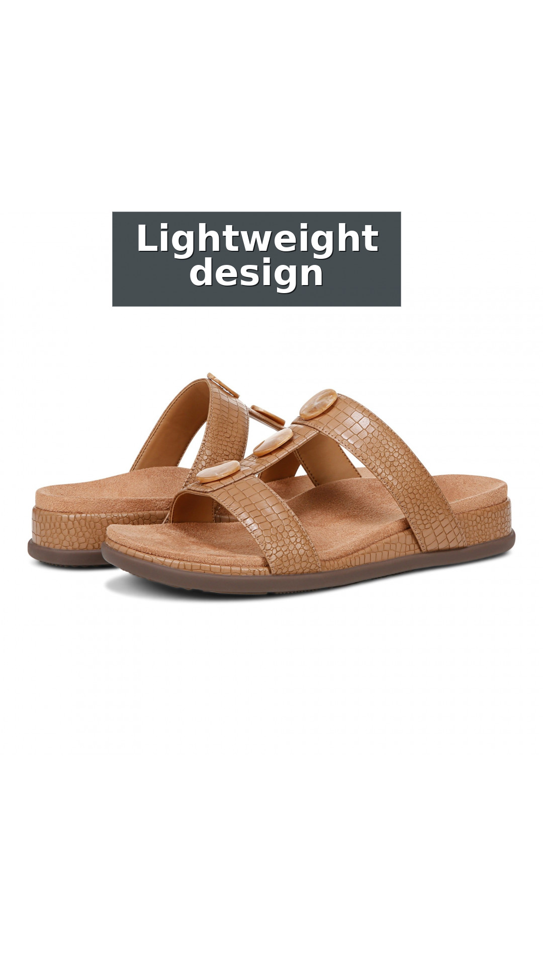 Vionic Serra Women's T-Strap Slip-on Supportive Sandal style detail 6: Lightweight design