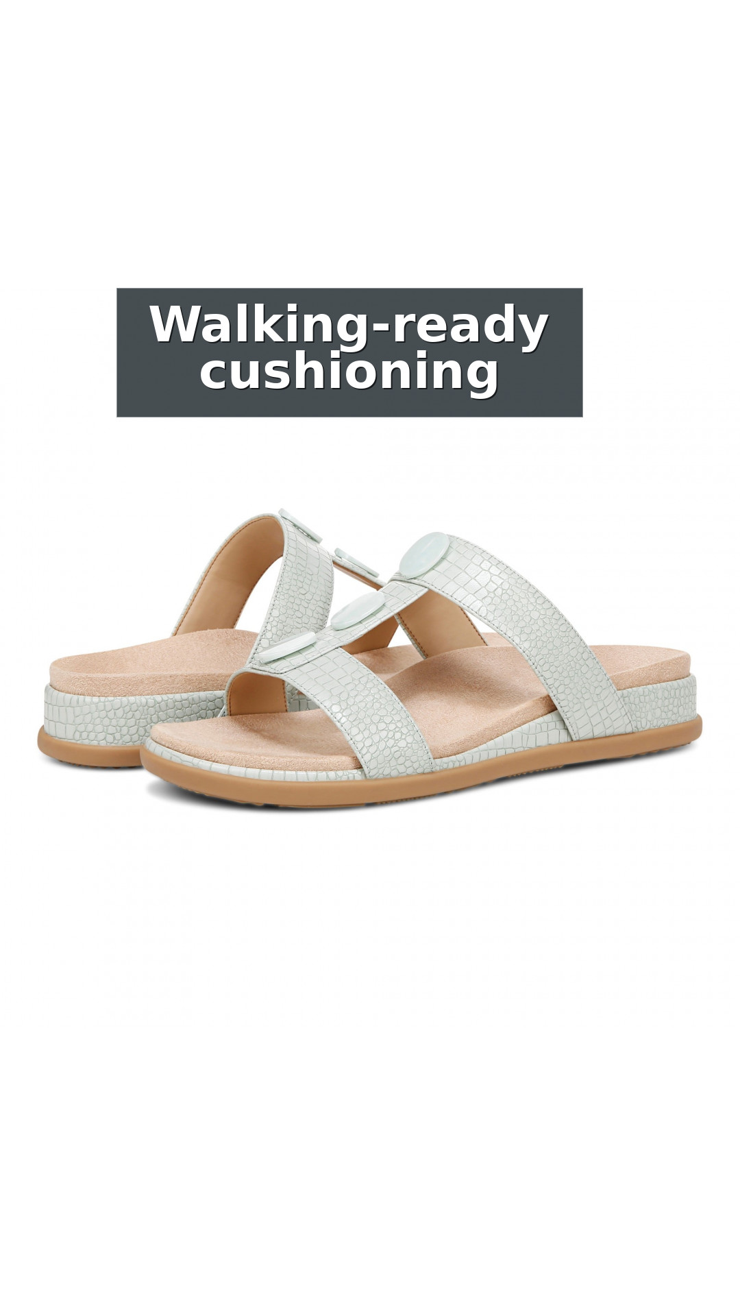 Vionic Serra Women's T-Strap Slip-on Supportive Sandal style detail 7: Walking-ready cushioning