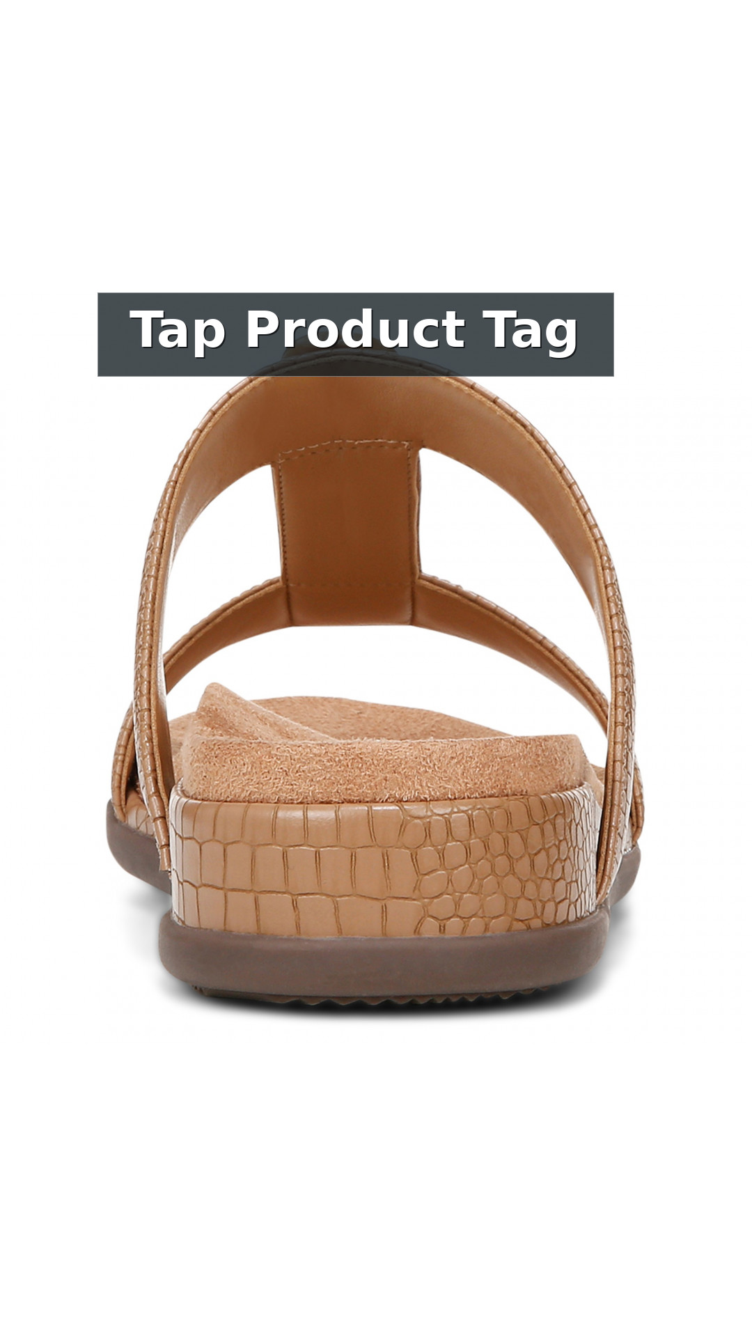 Vionic Serra Women's T-Strap Slip-on Supportive Sandal style detail 12: Tap Product Tag