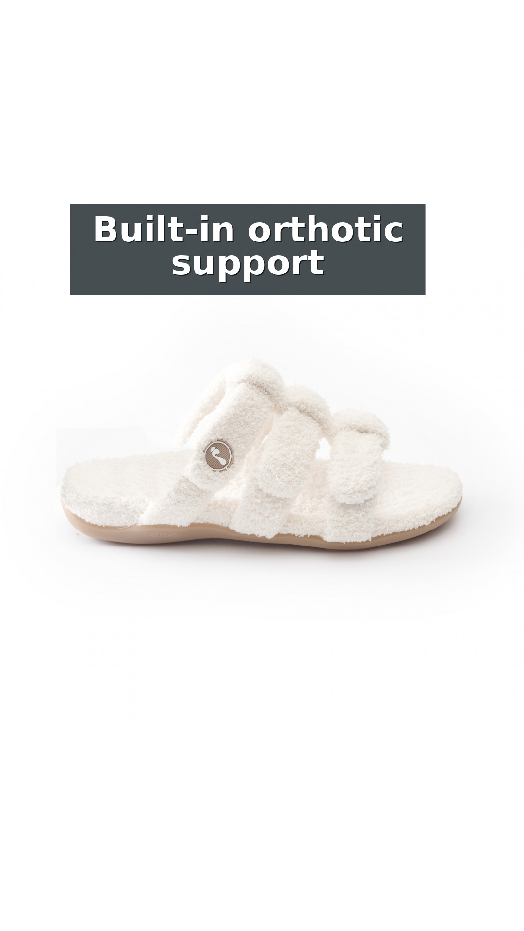 Strive Zella Three Strap Orthotic Support Women's Slipper Sandal style detail 3: Built-in orthotic support
