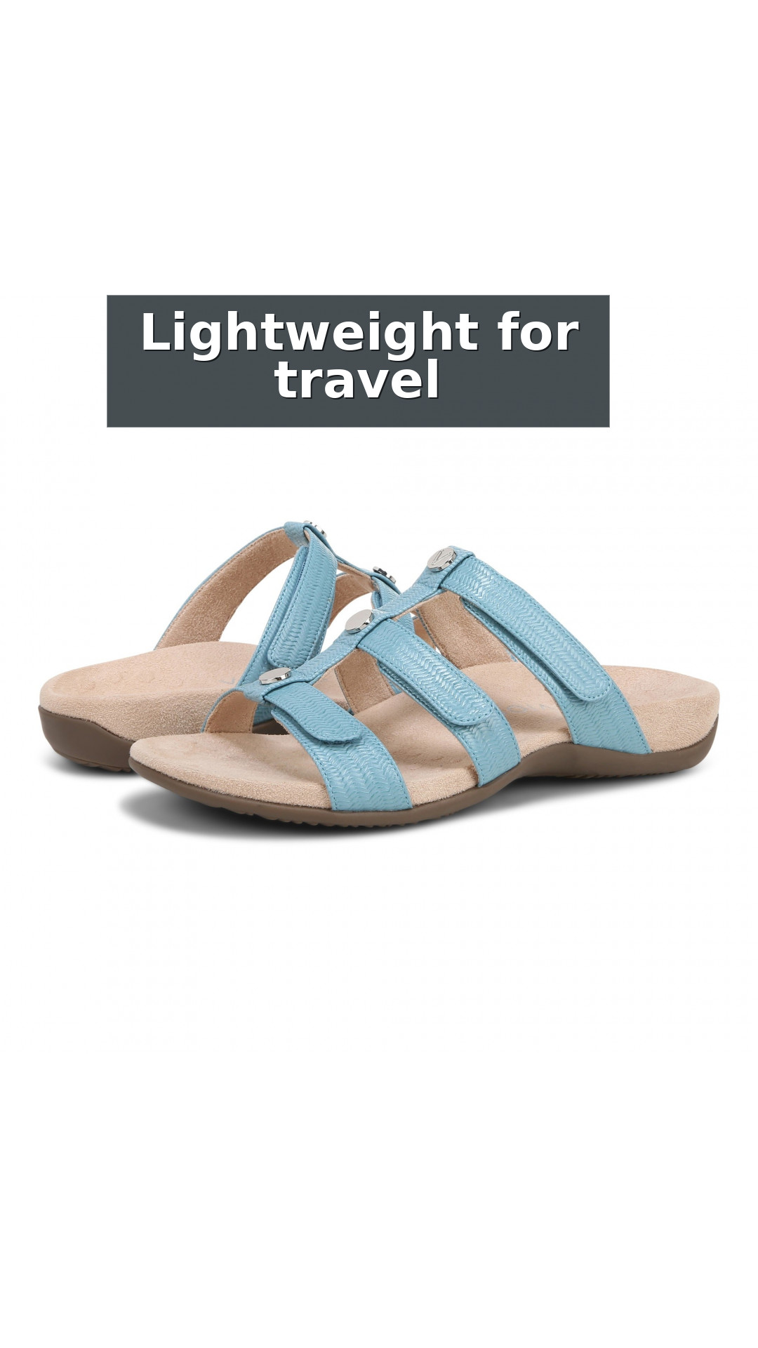 Vionic Amber Pearl Slide Women's Supportive Slip-on Sandal style detail 5: Lightweight for travel