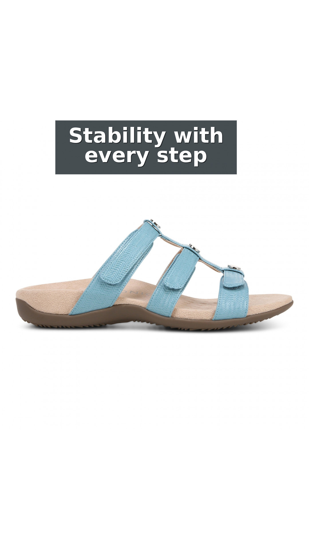 Vionic Amber Pearl Slide Women's Supportive Slip-on Sandal style detail 10: Stability with every step