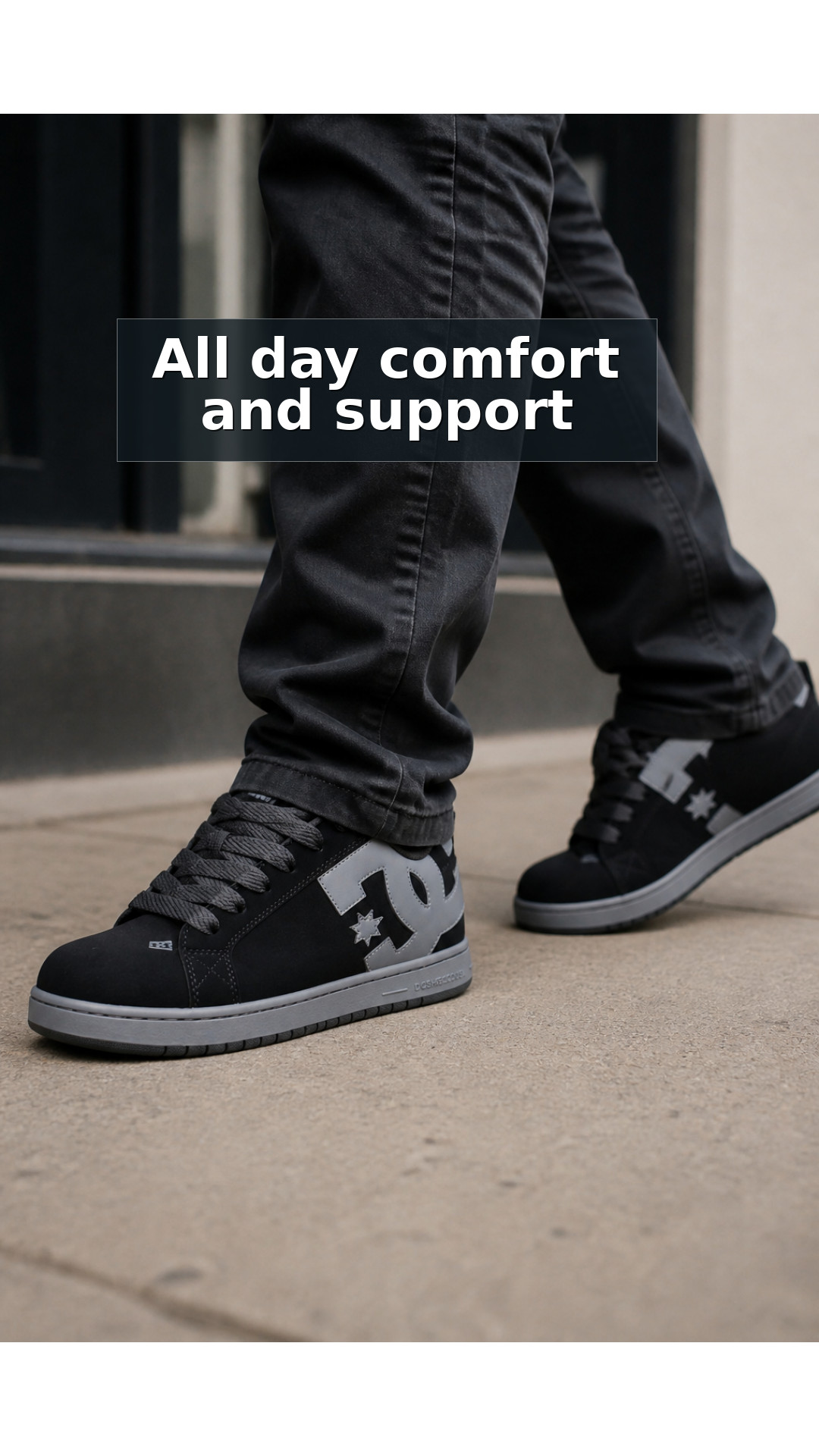 Explore DC Work Crew Court Graffik Work Men's Composite Toe - Men's Work Shoe - Black/Grey style guide
