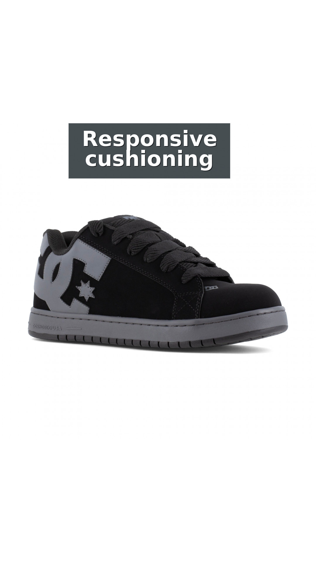 DC Work Crew Court Graffik Work Men's Composite Toe - Men's Work Shoe - Black/Grey style detail 2: Responsive cushioning