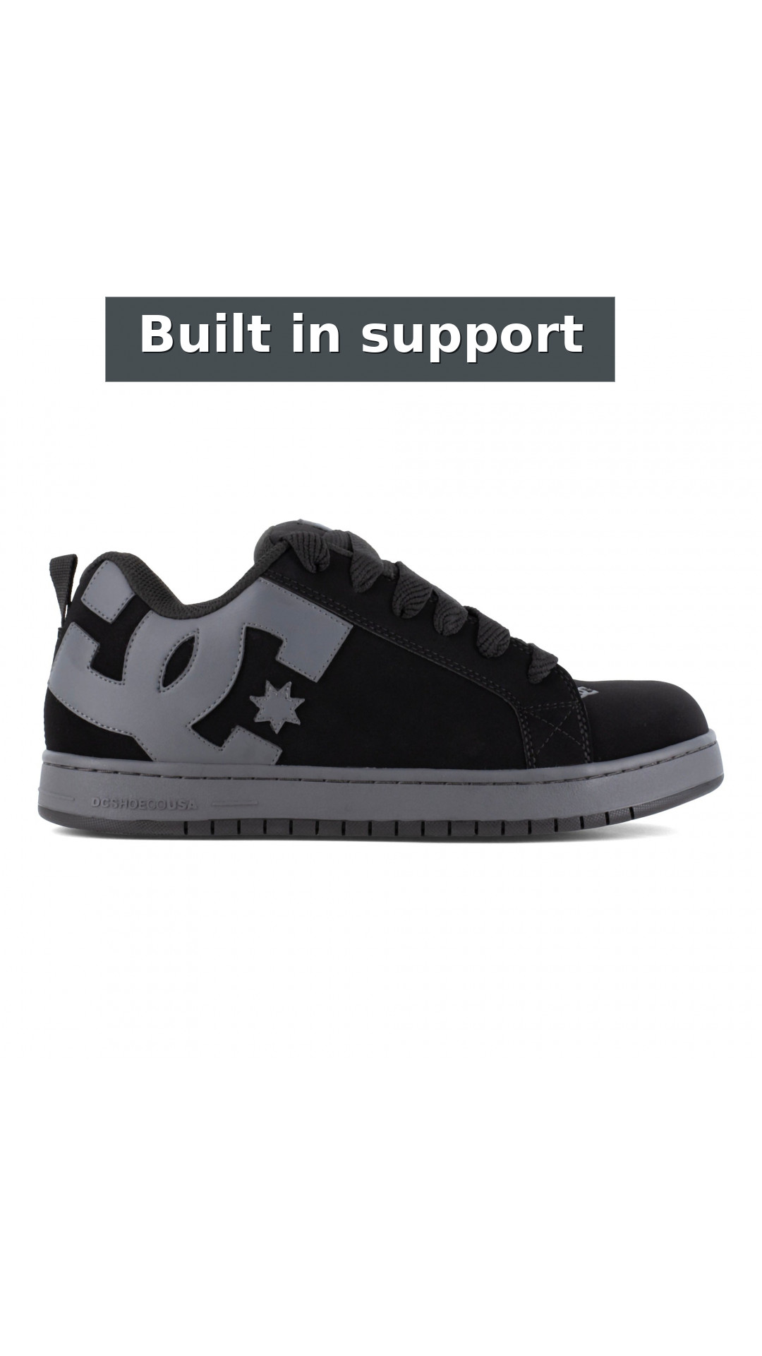 DC Work Crew Court Graffik Work Men's Composite Toe - Men's Work Shoe - Black/Grey style detail 3: Built in support