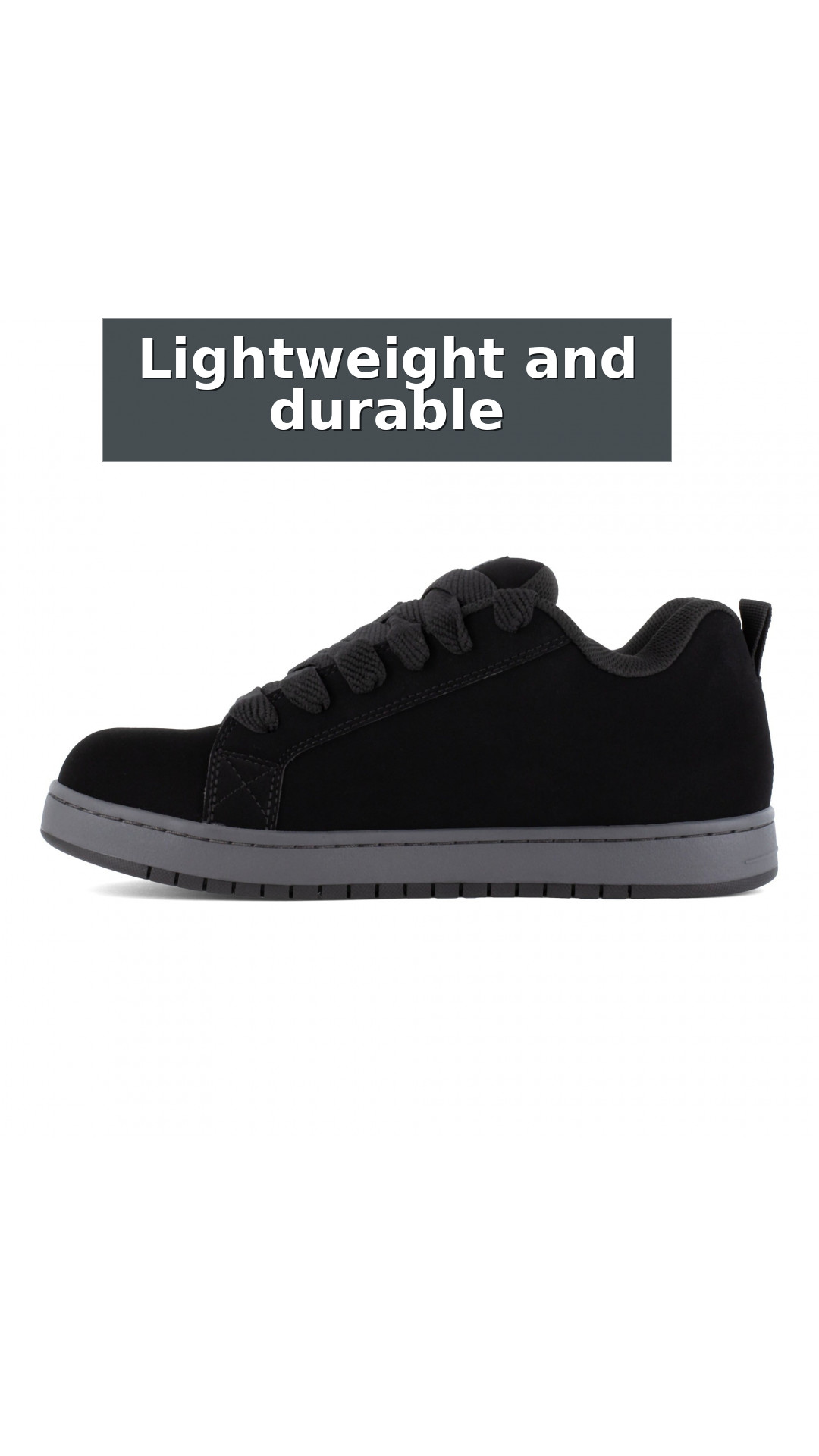 DC Work Crew Court Graffik Work Men's Composite Toe - Men's Work Shoe - Black/Grey style detail 4: Lightweight and durable