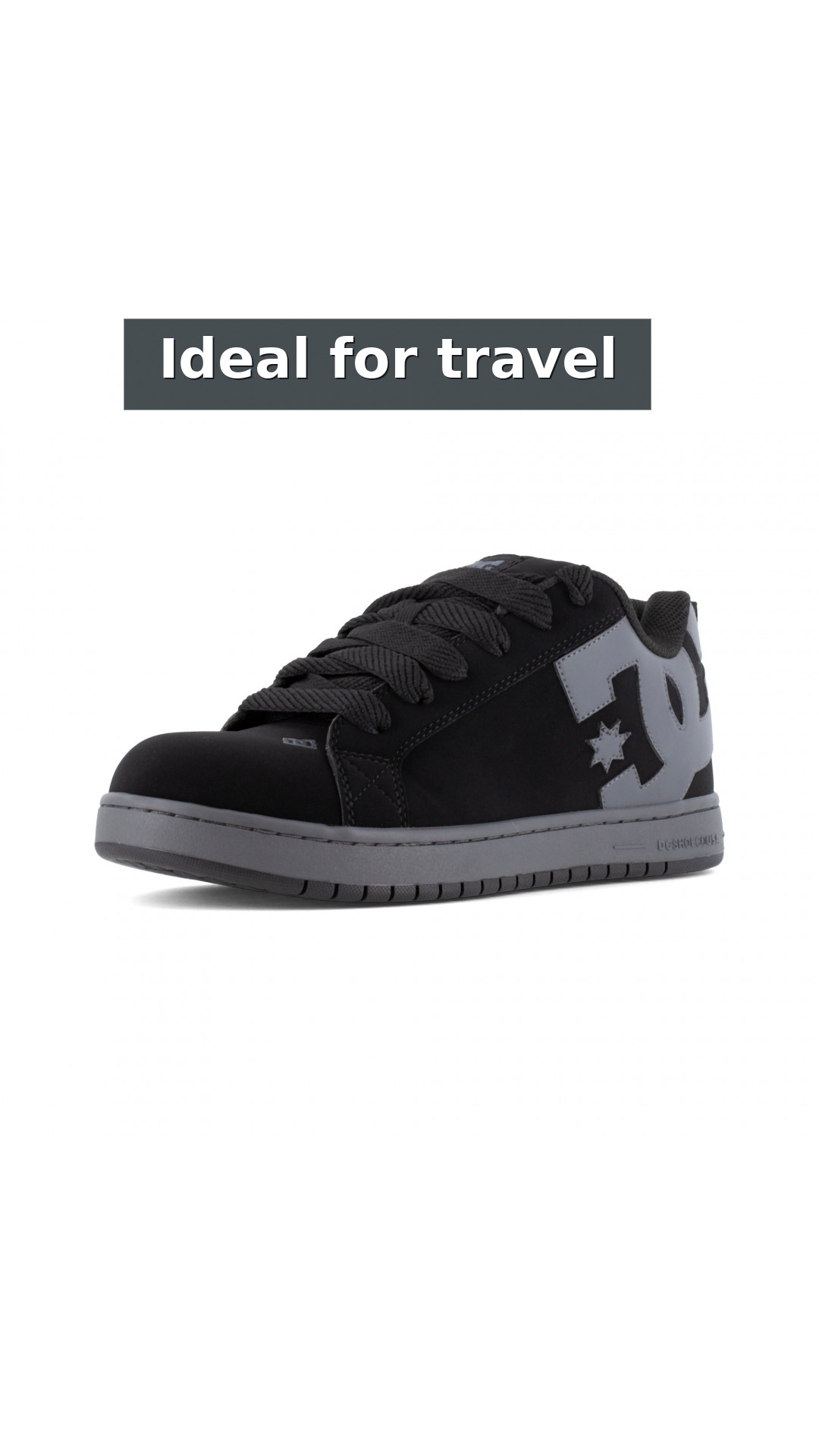 DC Work Crew Court Graffik Work Men's Composite Toe - Men's Work Shoe - Black/Grey style detail 7: Ideal for travel