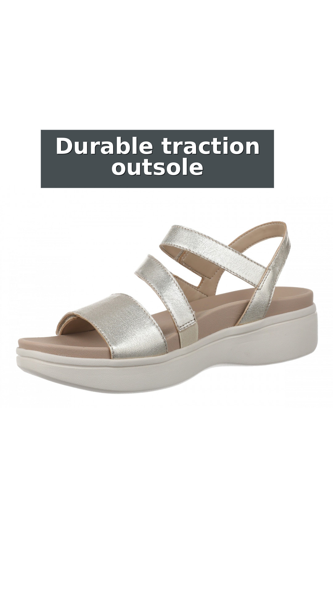 Vionic Sophia Sandal Slingback Platform - Women's Supportive Wedge Sandal style detail 9: Durable traction outsole