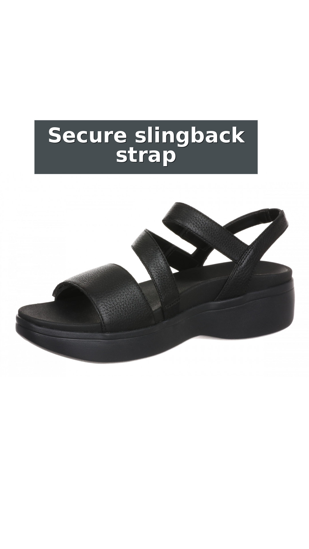 Vionic Sophia Sandal Slingback Platform - Women's Supportive Wedge Sandal style detail 11: Secure slingback strap