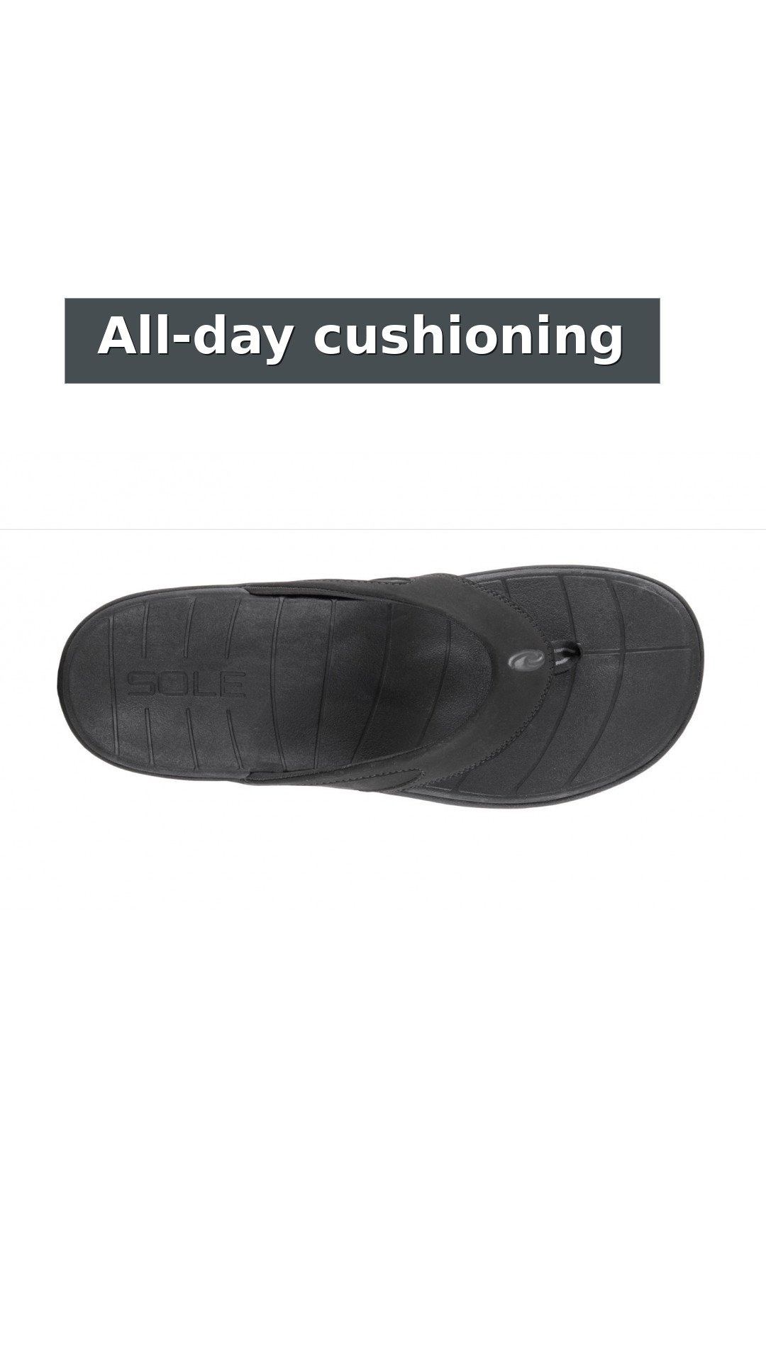 SOLE Men's Sport Flip Flops - Orthotic Support Sandal style detail 3: All-day cushioning