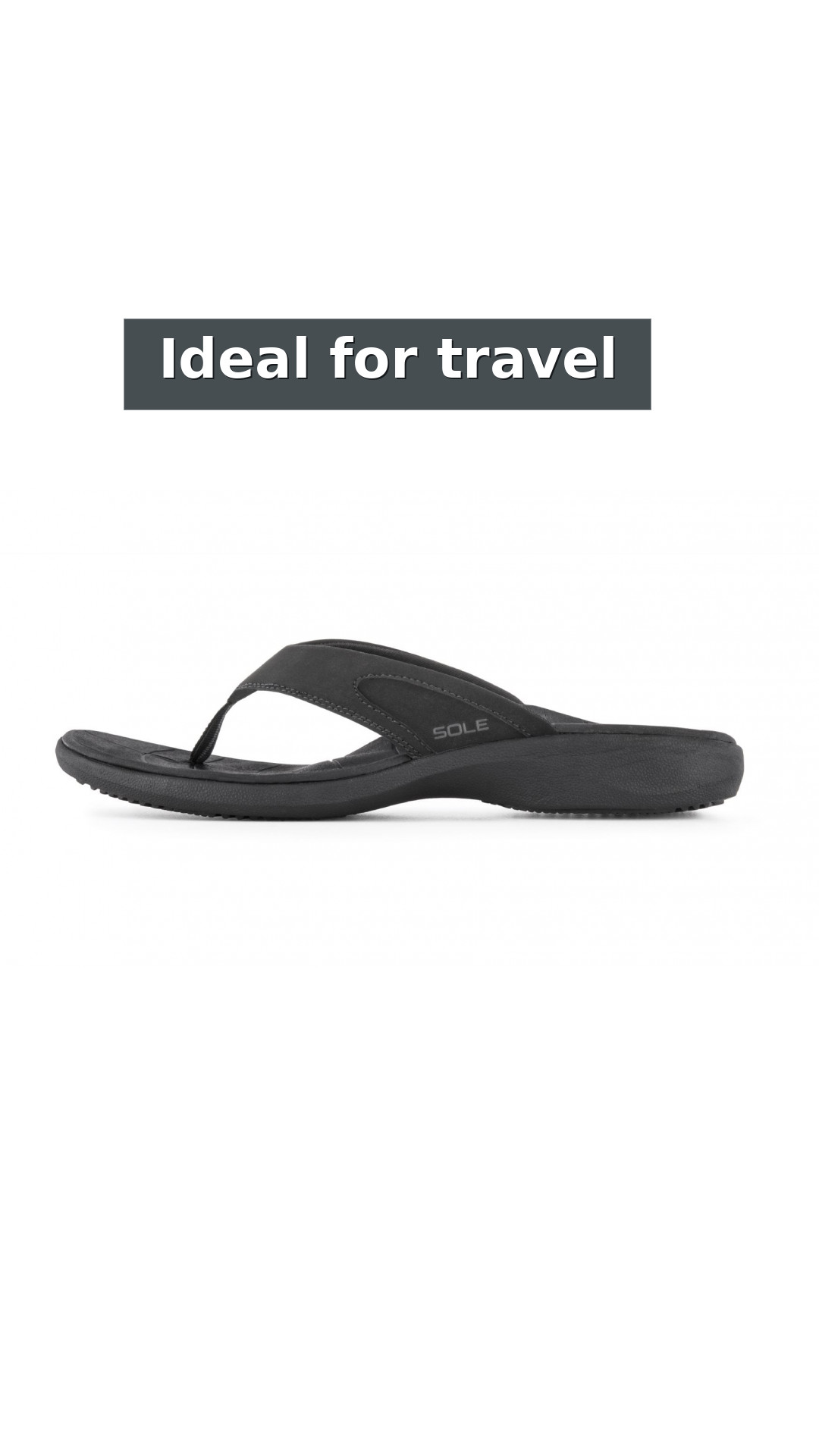 SOLE Men's Sport Flip Flops - Orthotic Support Sandal style detail 8: Ideal for travel