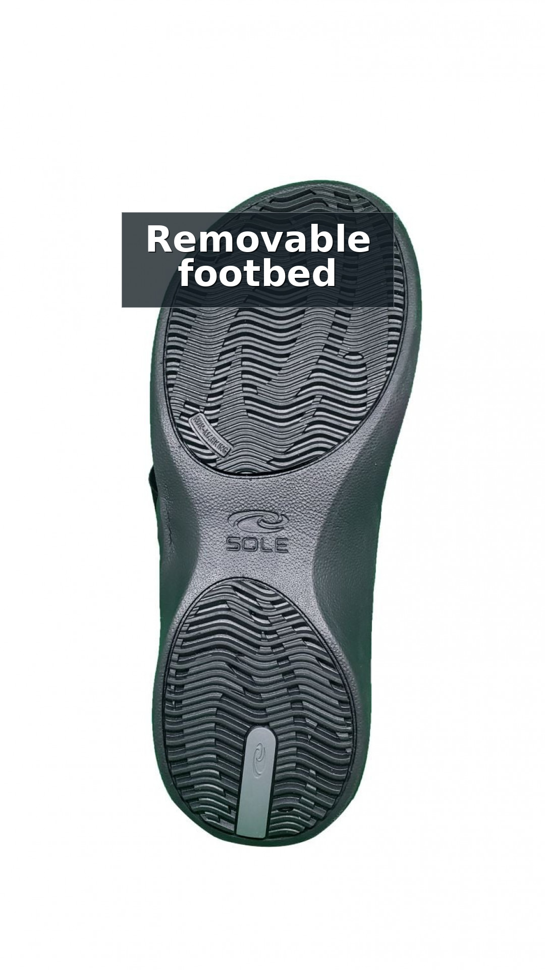 SOLE Men's Sport Flip Flops - Orthotic Support Sandal style detail 11: Removable footbed