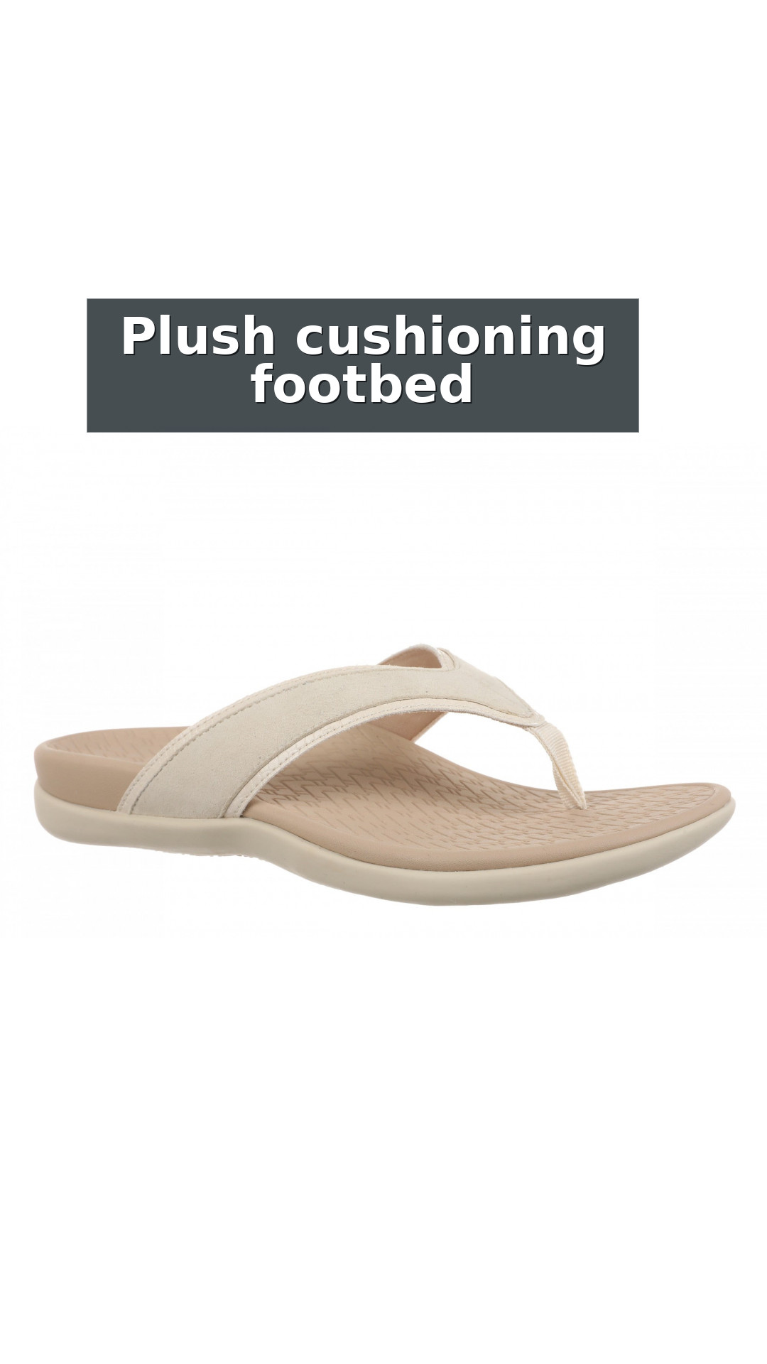 Vionic Tava Orthotic Thong Sandal - Women's Sandal style detail 3: Plush cushioning footbed