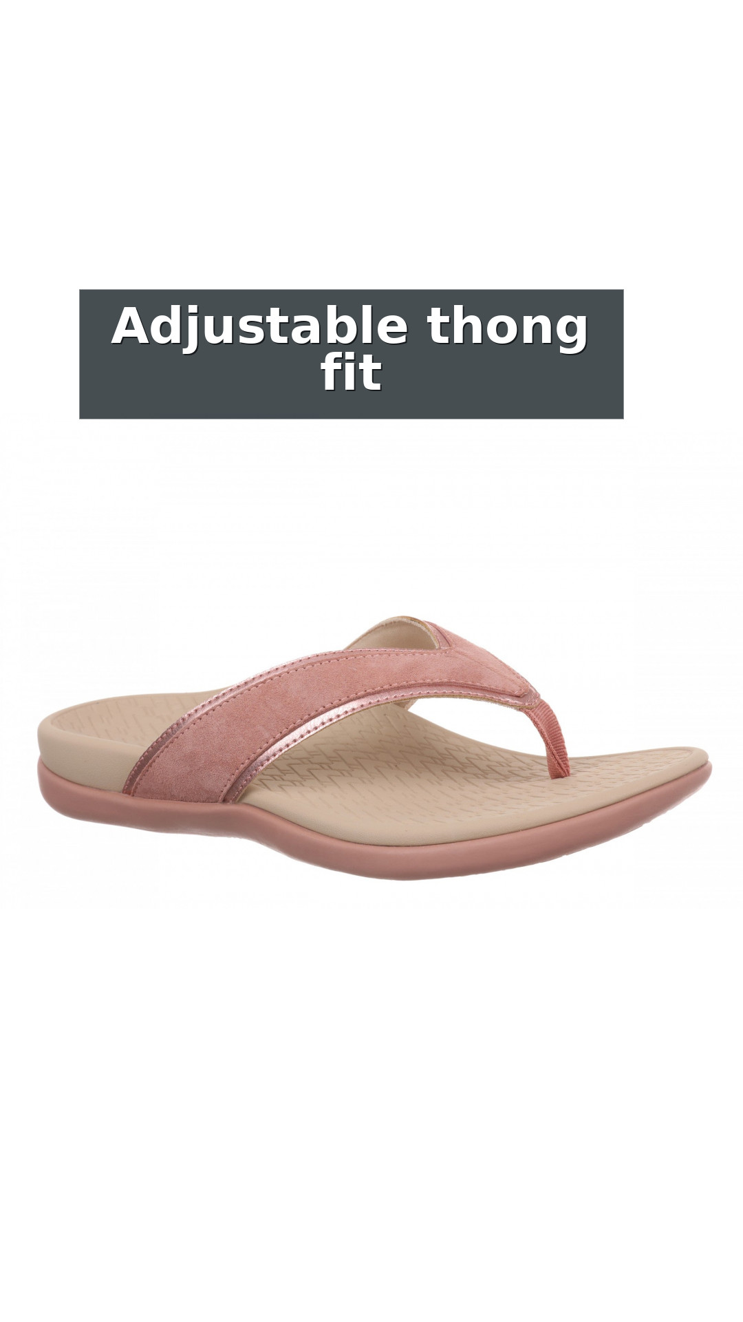 Vionic Tava Orthotic Thong Sandal - Women's Sandal style detail 4: Adjustable thong fit