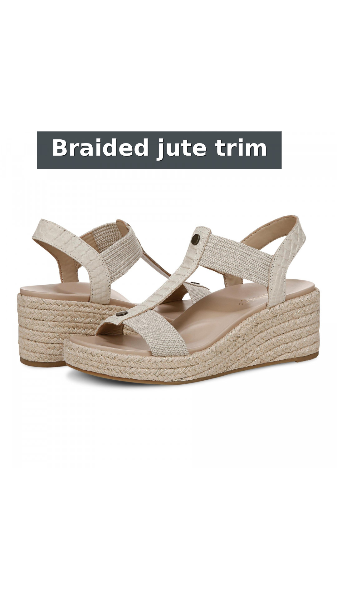 Vionic Calera Women's Espadrille Comfort Wedge Sandal style detail 4: Braided jute trim
