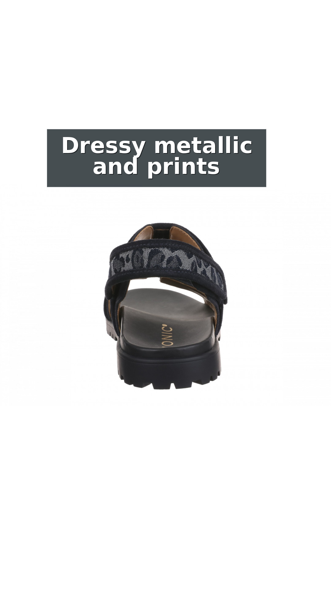 Vionic Cassidy Women's Adjustable Strap Sandal style detail 8: Dressy metallic and prints