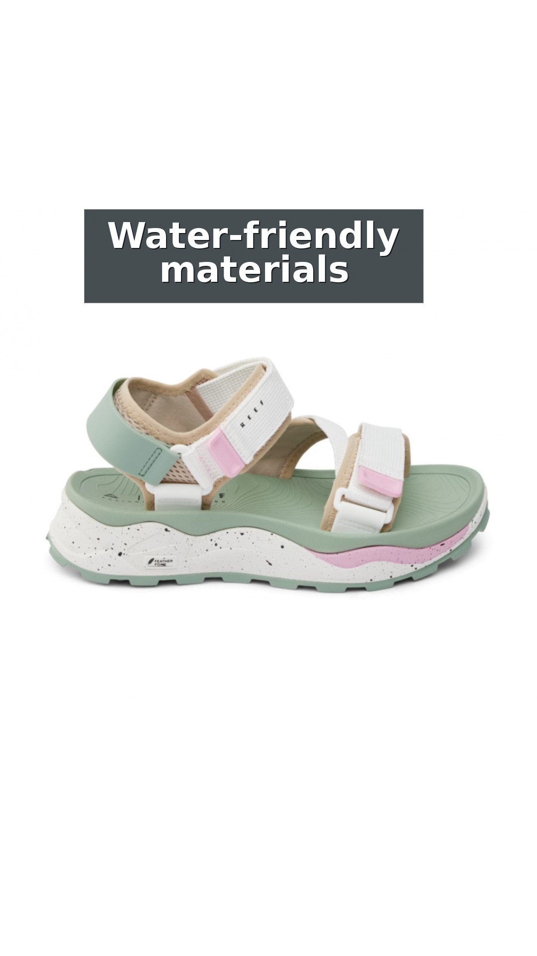 Reef Cross-shore Womens Sandals - Women's Adjustable Comfort Arch Support Sandals style detail 6: Water-friendly materials