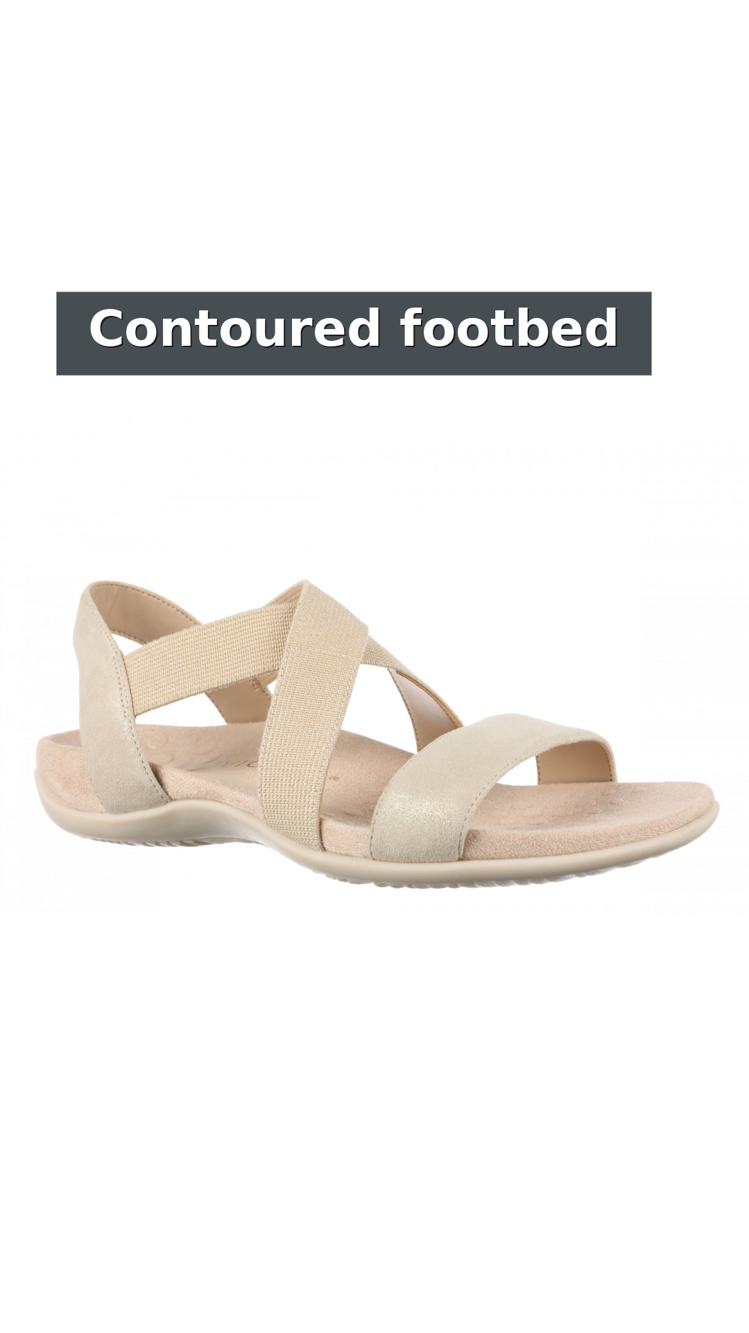 Vionic Raina Women's Strappy Comfort Sandal with Orthotic Arch Support style detail 4: Contoured footbed