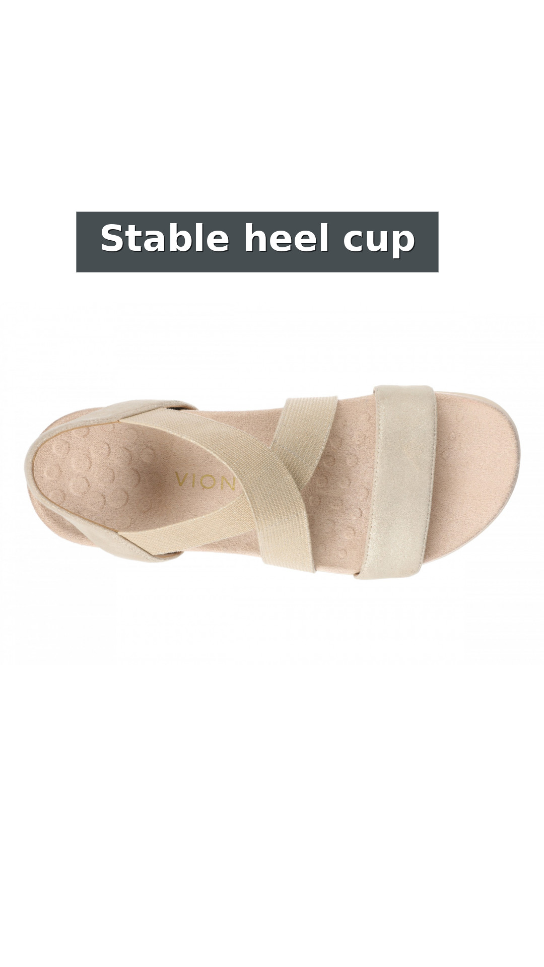 Vionic Raina Women's Strappy Comfort Sandal with Orthotic Arch Support style detail 6: Stable heel cup