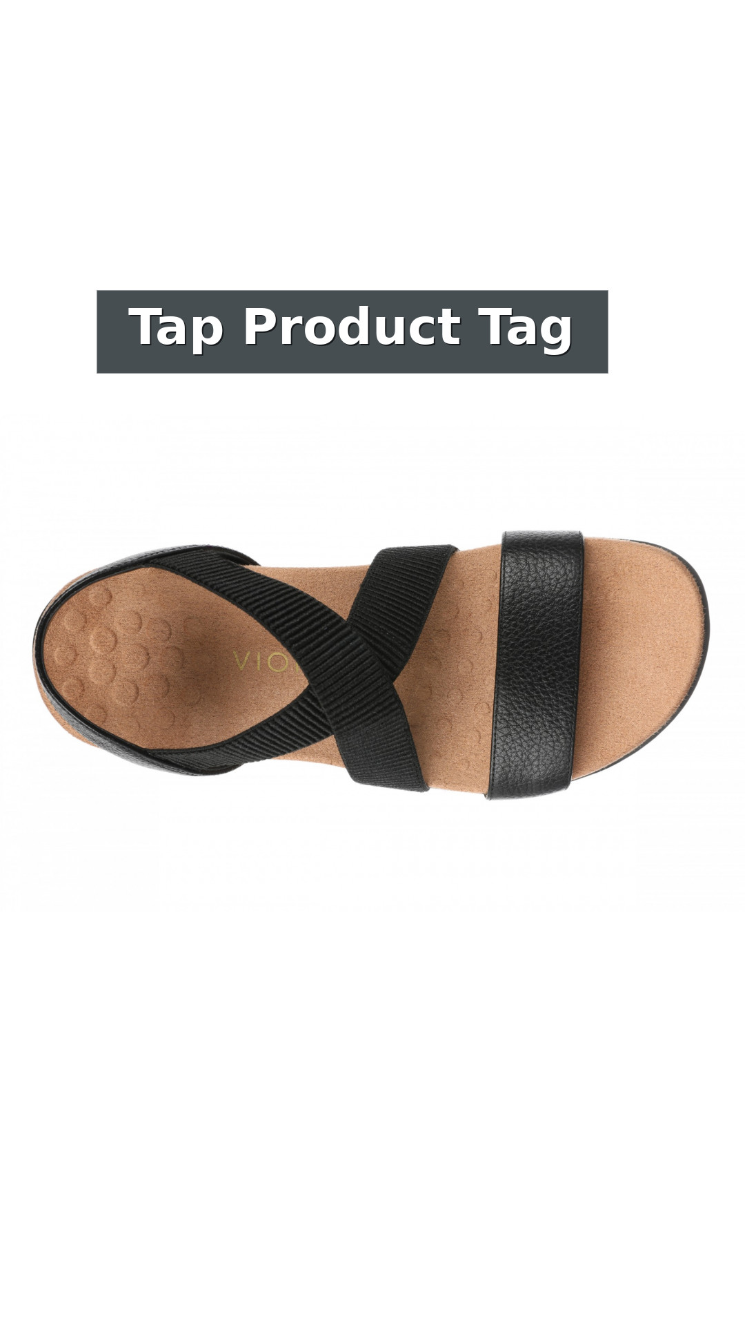 Vionic Raina Women's Strappy Comfort Sandal with Orthotic Arch Support style detail 12: Tap Product Tag