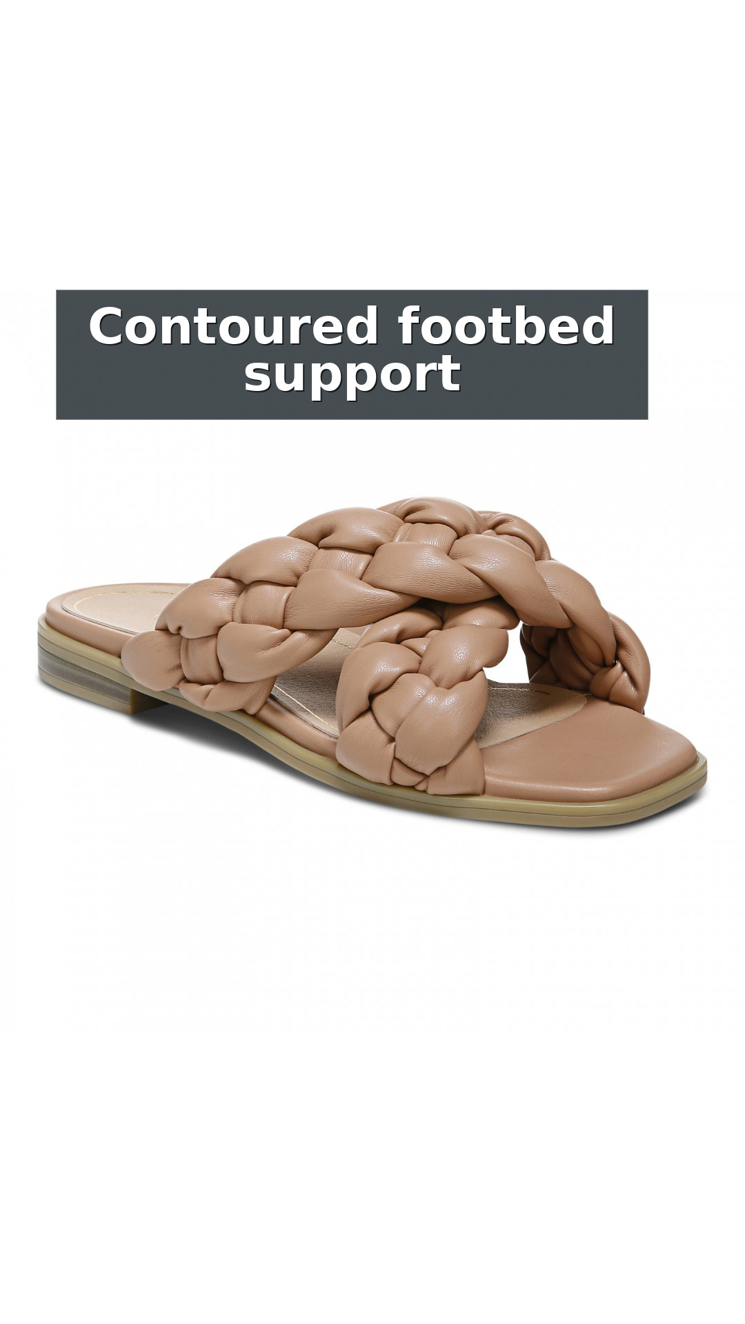 Vionic Kalina Women's Slide Braided Sandals style detail 2: Contoured footbed support