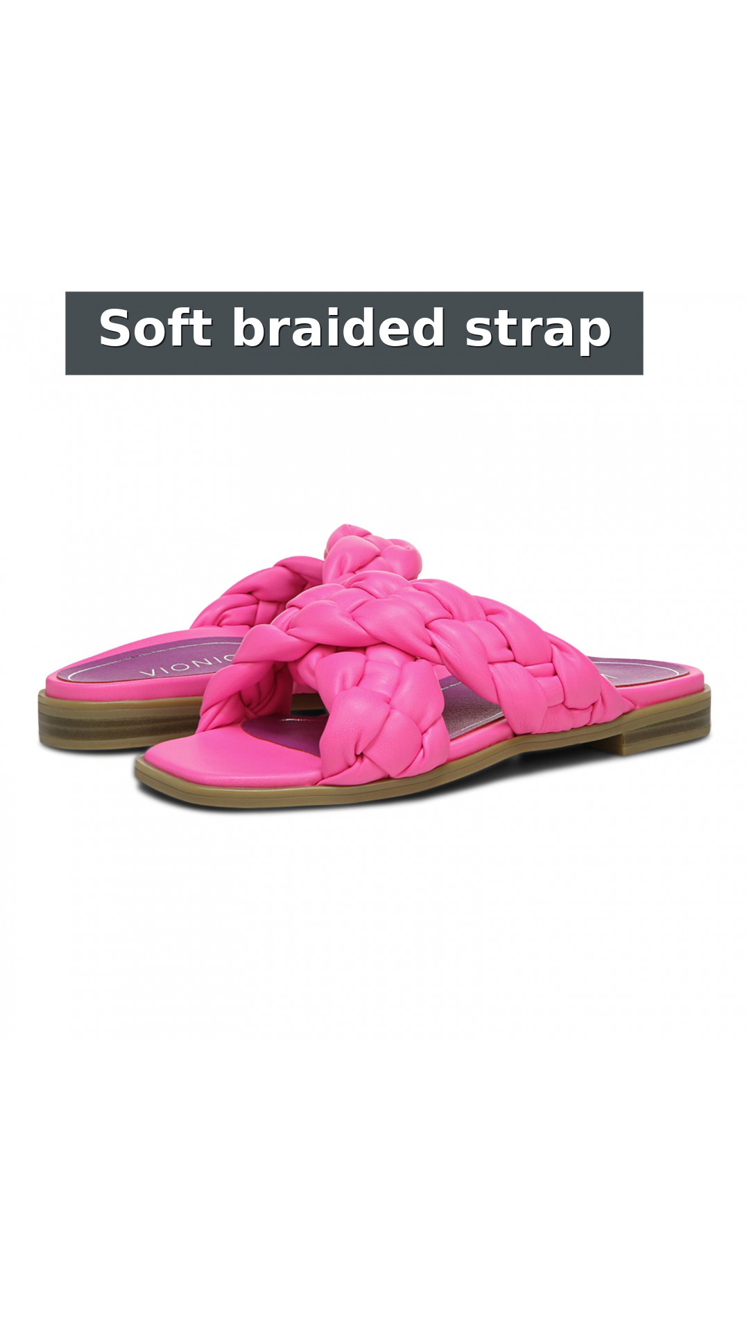 Vionic Kalina Women's Slide Braided Sandals style detail 7: Soft braided strap
