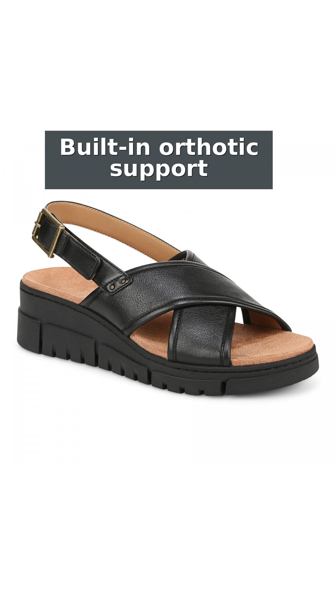 Vionic Uptown Sonoma Women's Orthotic Supportive Slingback Sandal style detail 2: Built-in orthotic support