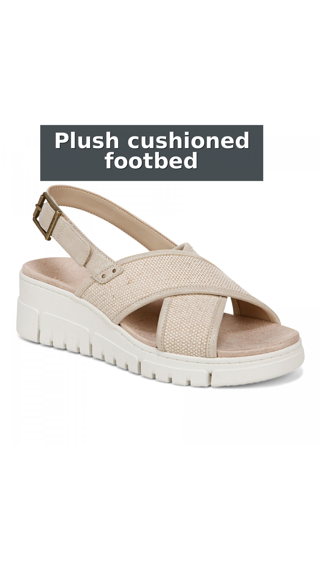 Vionic Uptown Sonoma Women's Orthotic Supportive Slingback Sandal style detail 3: Plush cushioned footbed