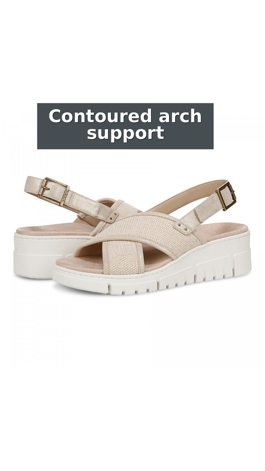 Vionic Uptown Sonoma Women's Orthotic Supportive Slingback Sandal style detail 4: Contoured arch support