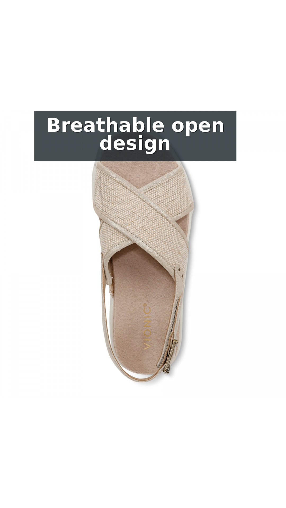 Vionic Uptown Sonoma Women's Orthotic Supportive Slingback Sandal style detail 9: Breathable open design