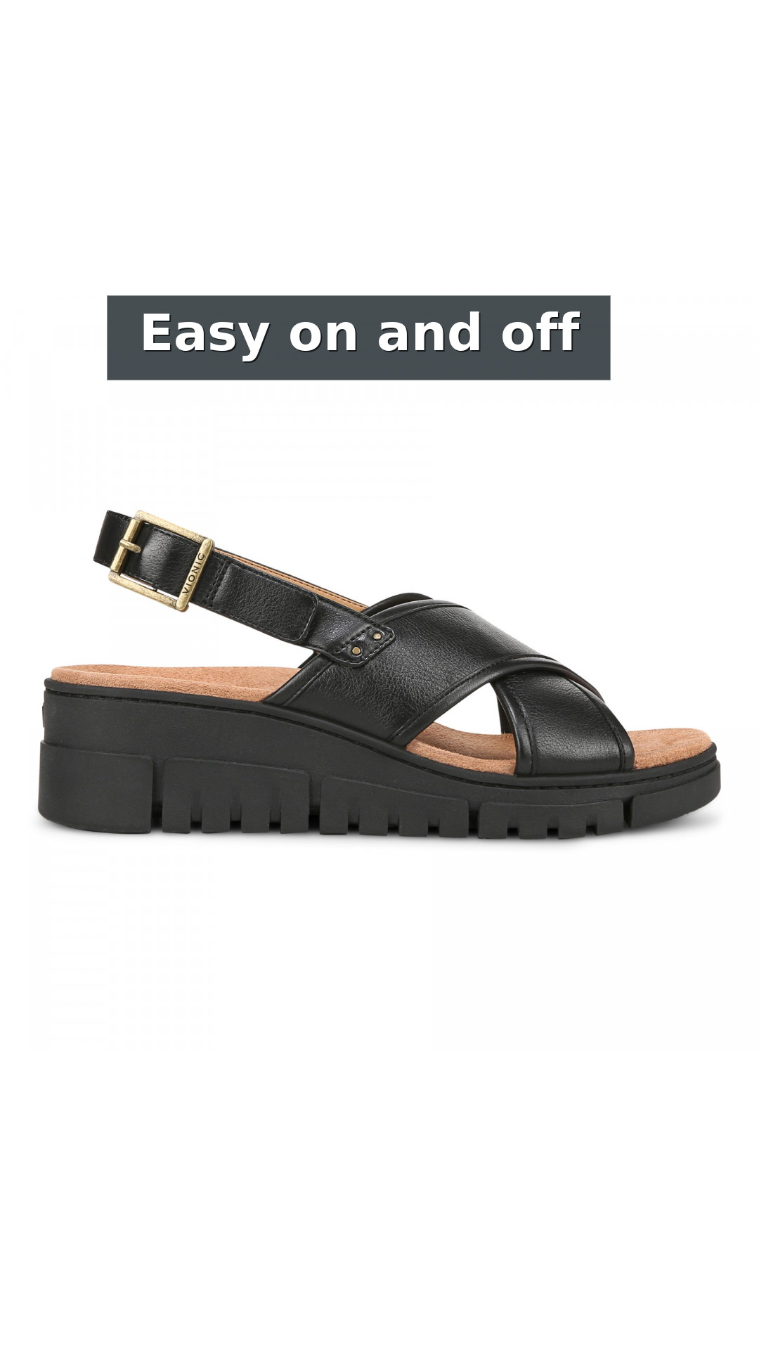 Vionic Uptown Sonoma Women's Orthotic Supportive Slingback Sandal style detail 11: Easy on and off
