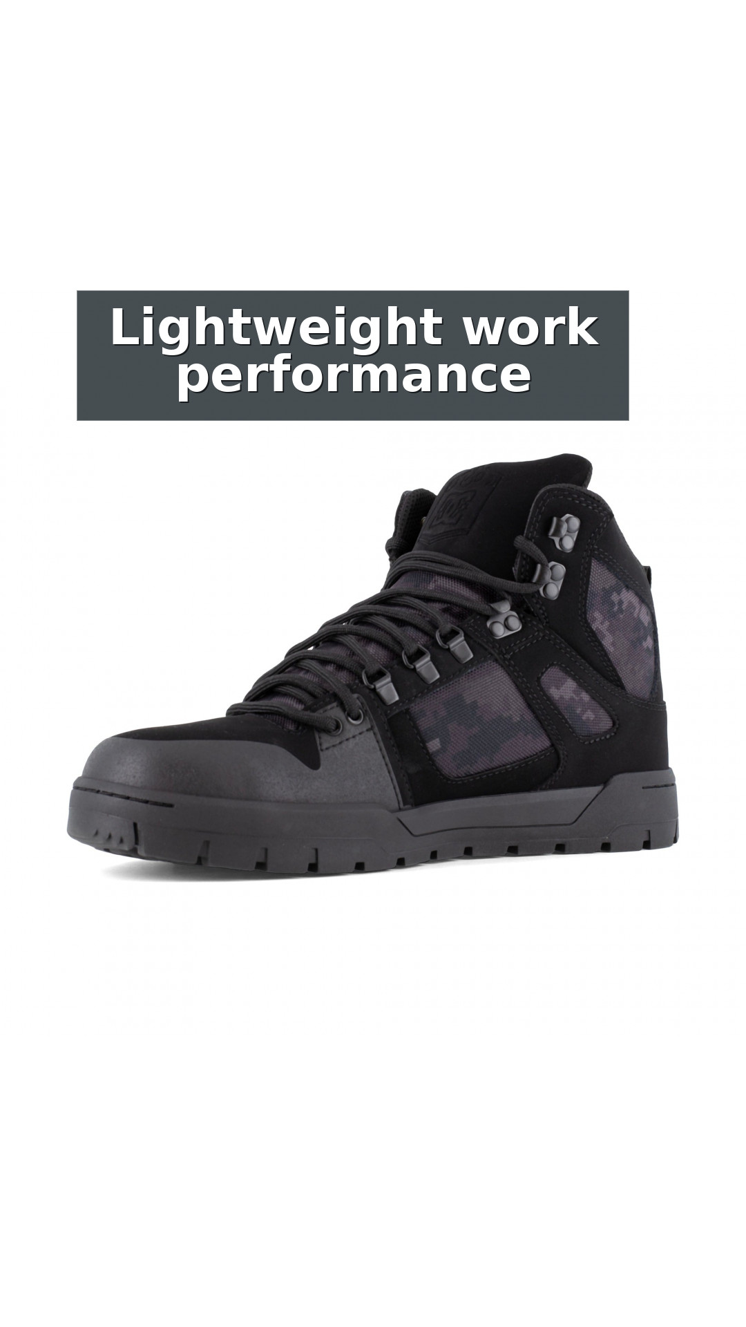 DC Work Crew Pure Work Men's Composite Toe - Waterproof Work High-Top - Black Camo Men's Work Shoe style detail 6: Lightweight work performance