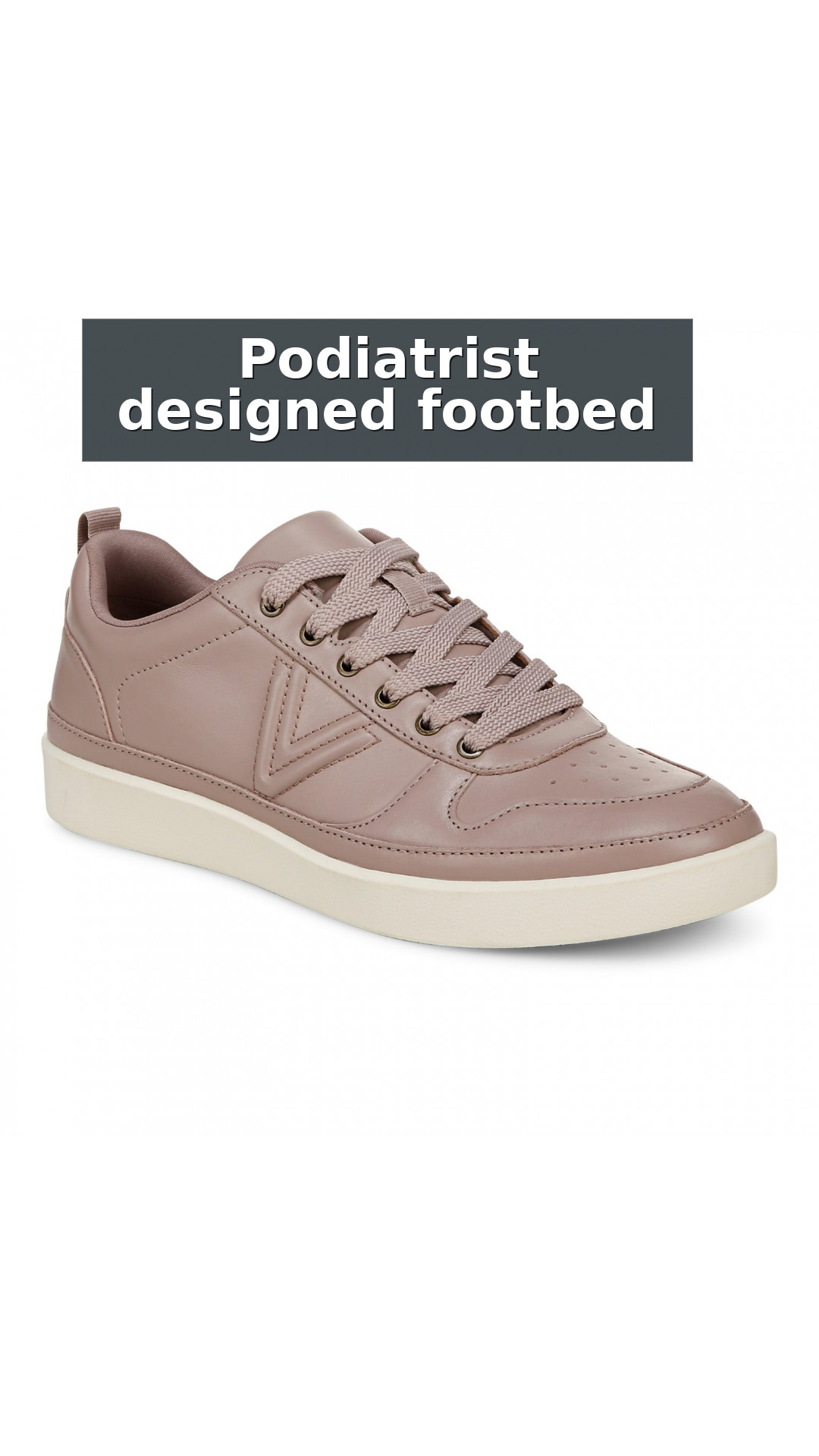Vionic Elise Women's Leather Casual Comfort Sneakers style detail 2: Podiatrist designed footbed