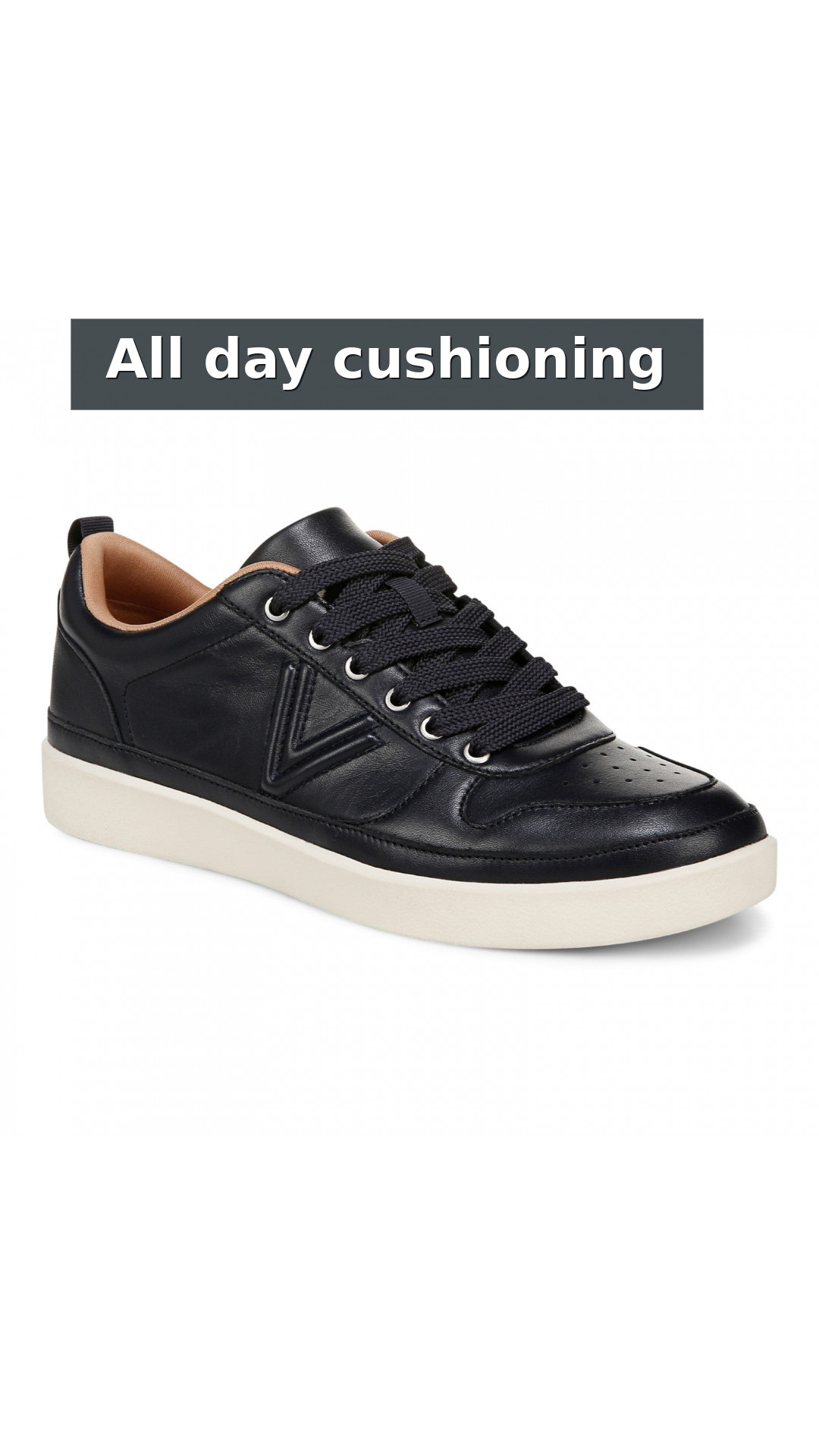 Vionic Elise Women's Leather Casual Comfort Sneakers style detail 3: All day cushioning