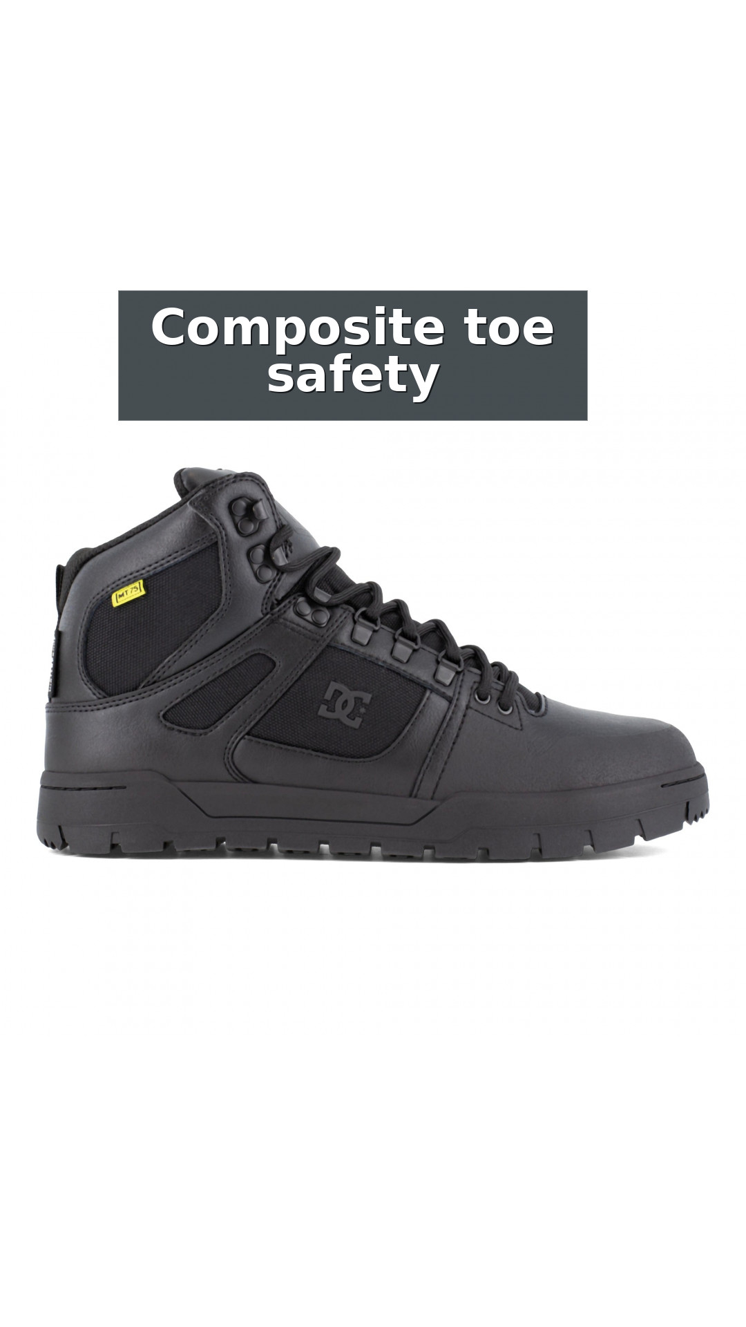 Men's Waterproof Composite Toe Work High-Top with Metatarsal Guard - DC Work Crew Pure Work style detail 3: Composite toe safety