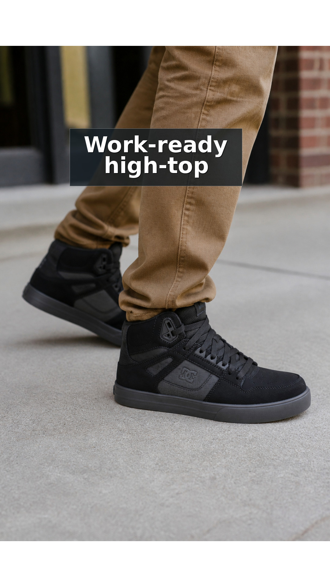 Explore DC Work Crew Pure Work Men's Composite Toe Work High-Top - Black/Dark Gray style guide