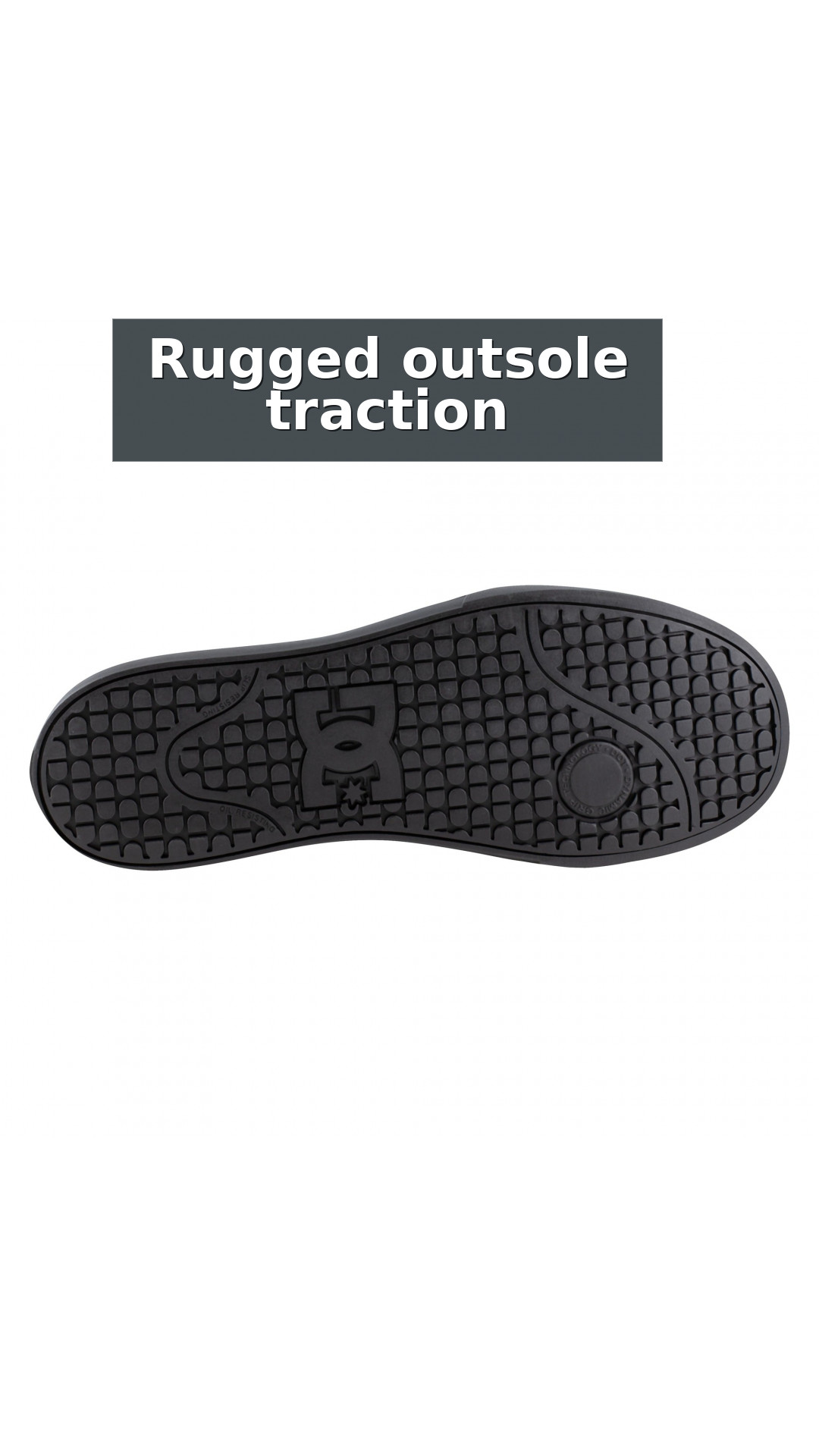 DC Work Crew Pure Work Men's Composite Toe Work High-Top - Black/Dark Gray style detail 8: Rugged outsole traction