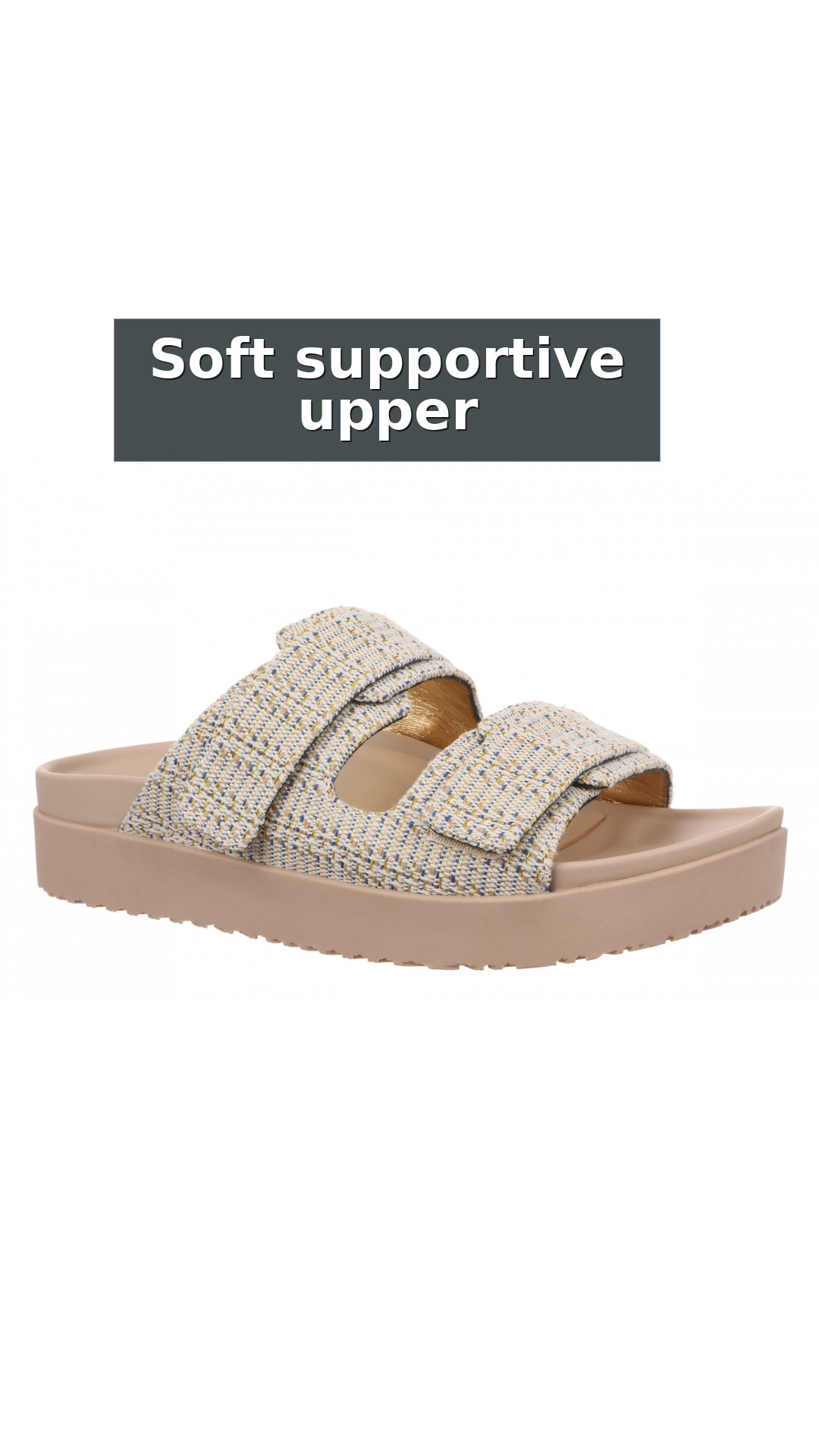 Vionic Riviera Women's Orthotic Comfort Slide Sandals style detail 8: Soft supportive upper