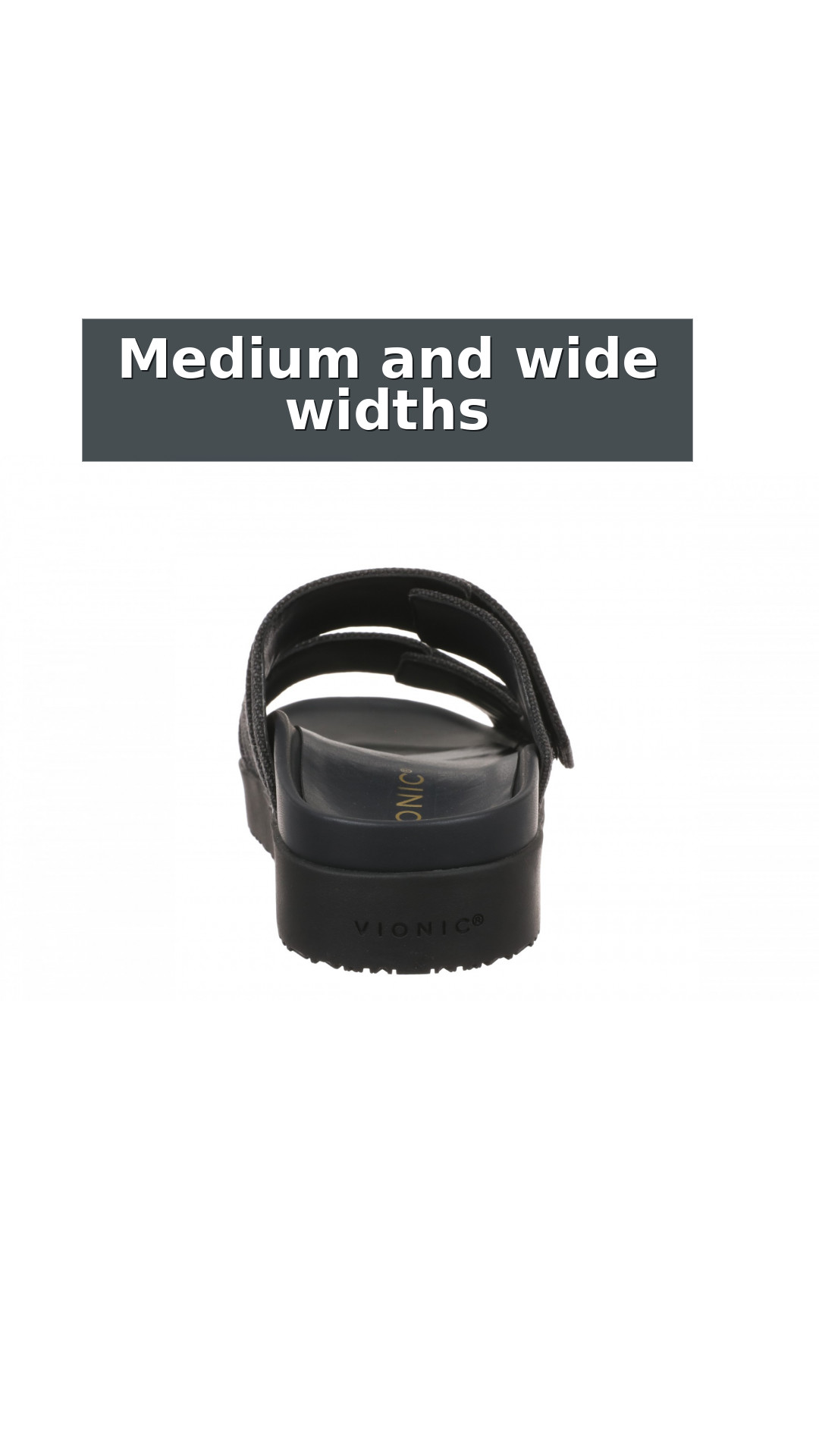 Vionic Riviera Women's Orthotic Comfort Slide Sandals style detail 10: Medium and wide widths